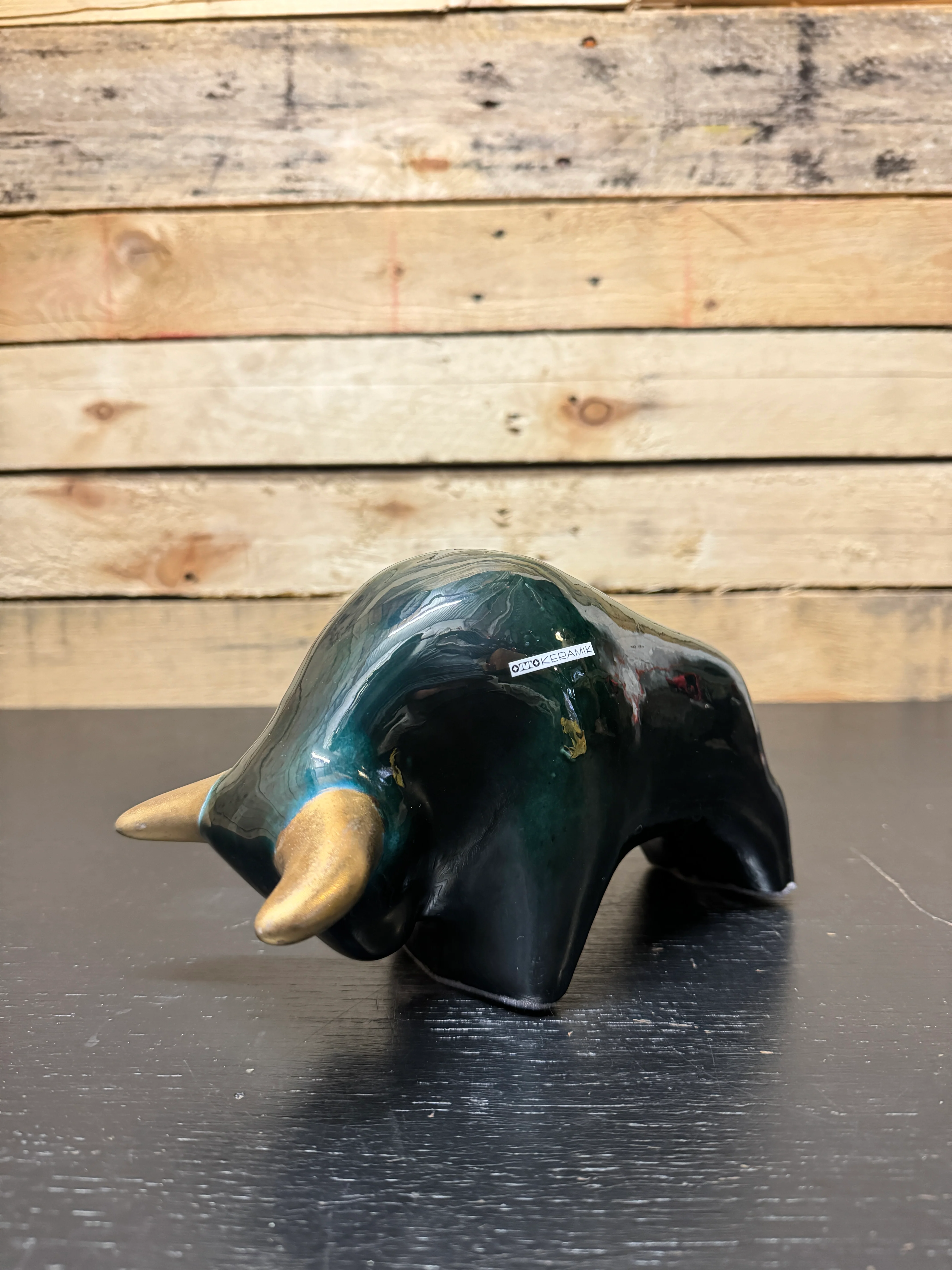 Otto Keramik Classic Ceramic Bull West German Pottery Fat Lava - Image 2
