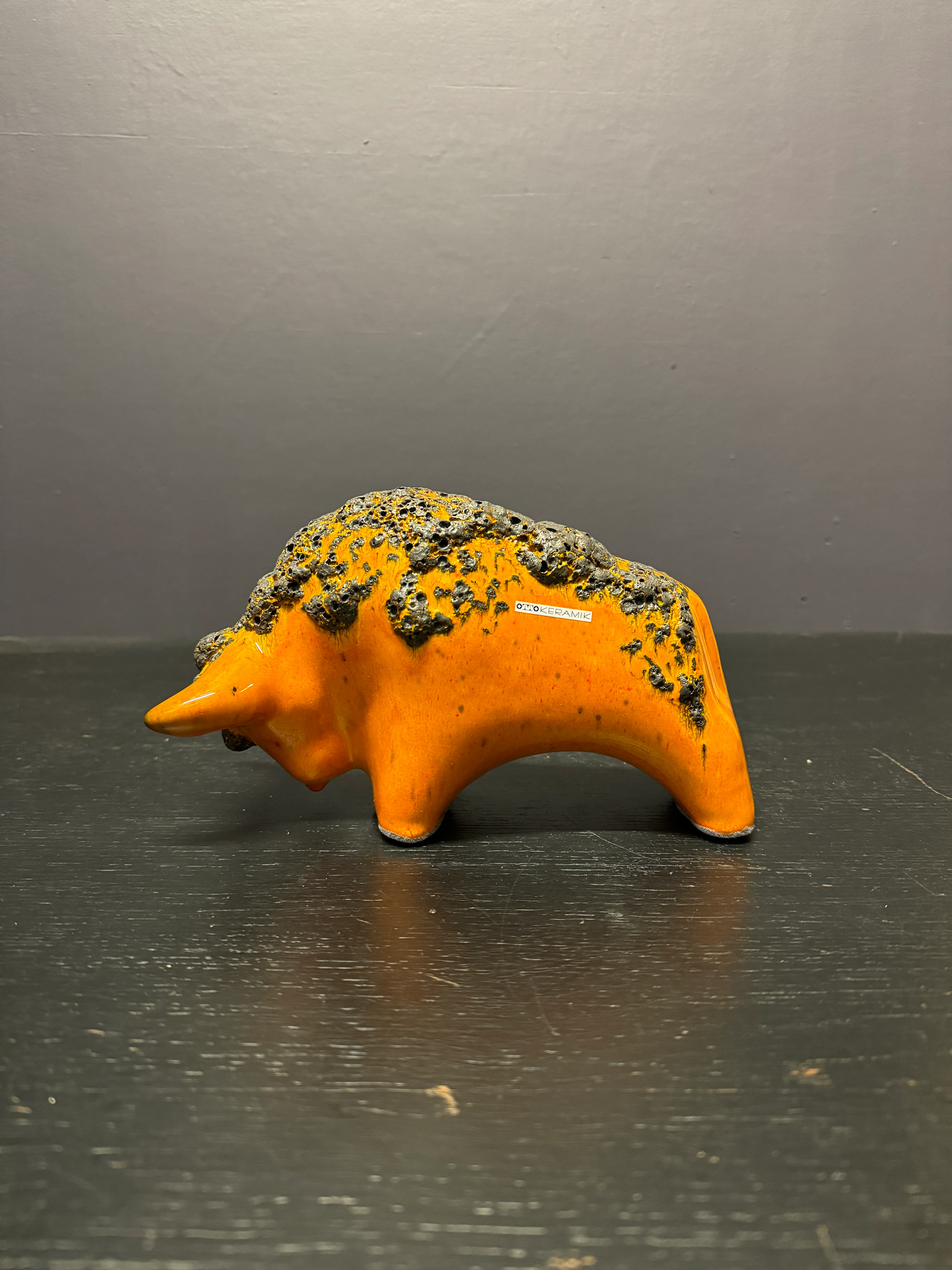 Otto Keramik Classic Ceramic Bull West German Pottery Fat Lava