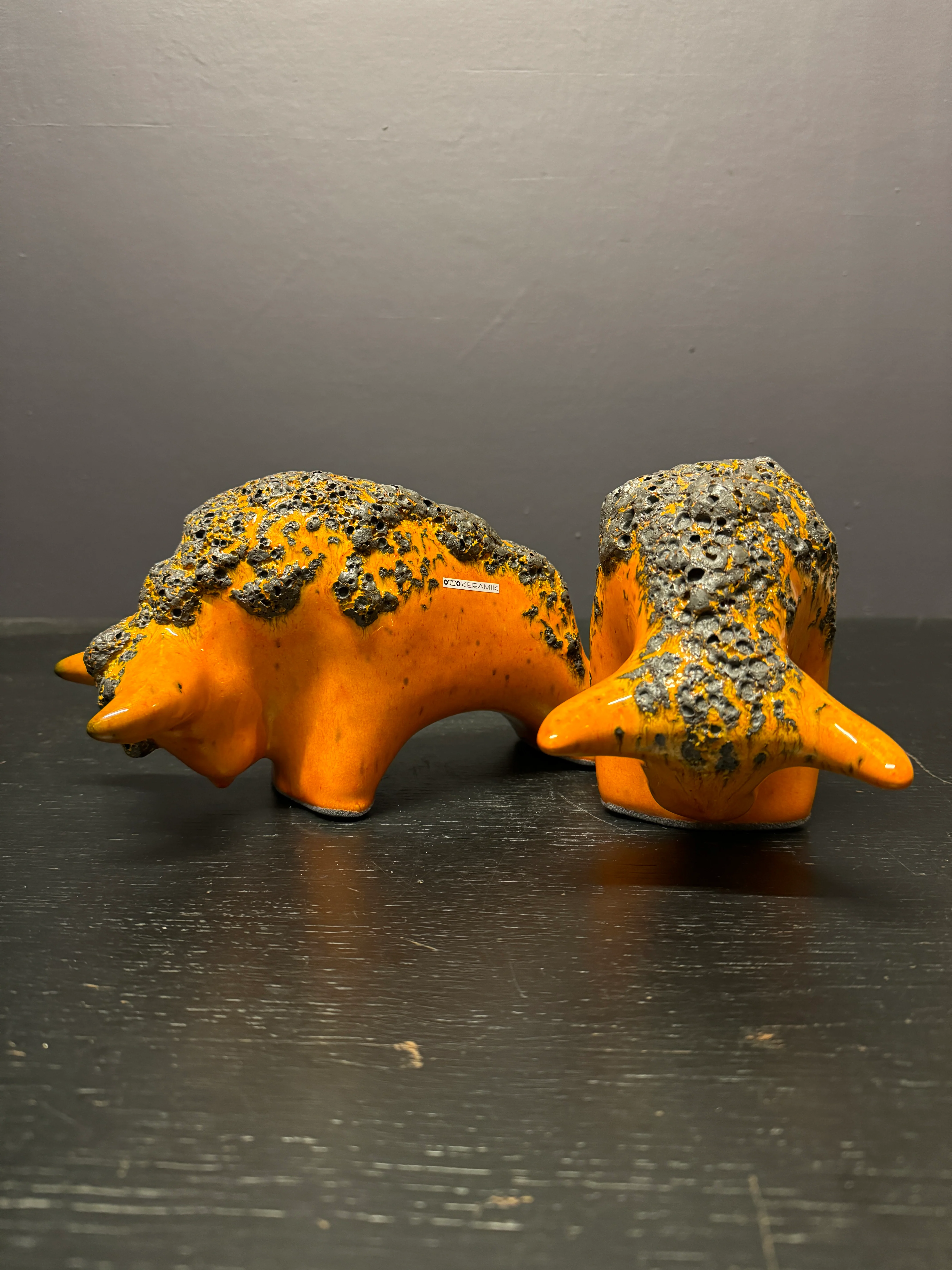 Otto Keramik Classic Ceramic Bull West German Pottery Fat Lava - Image 10