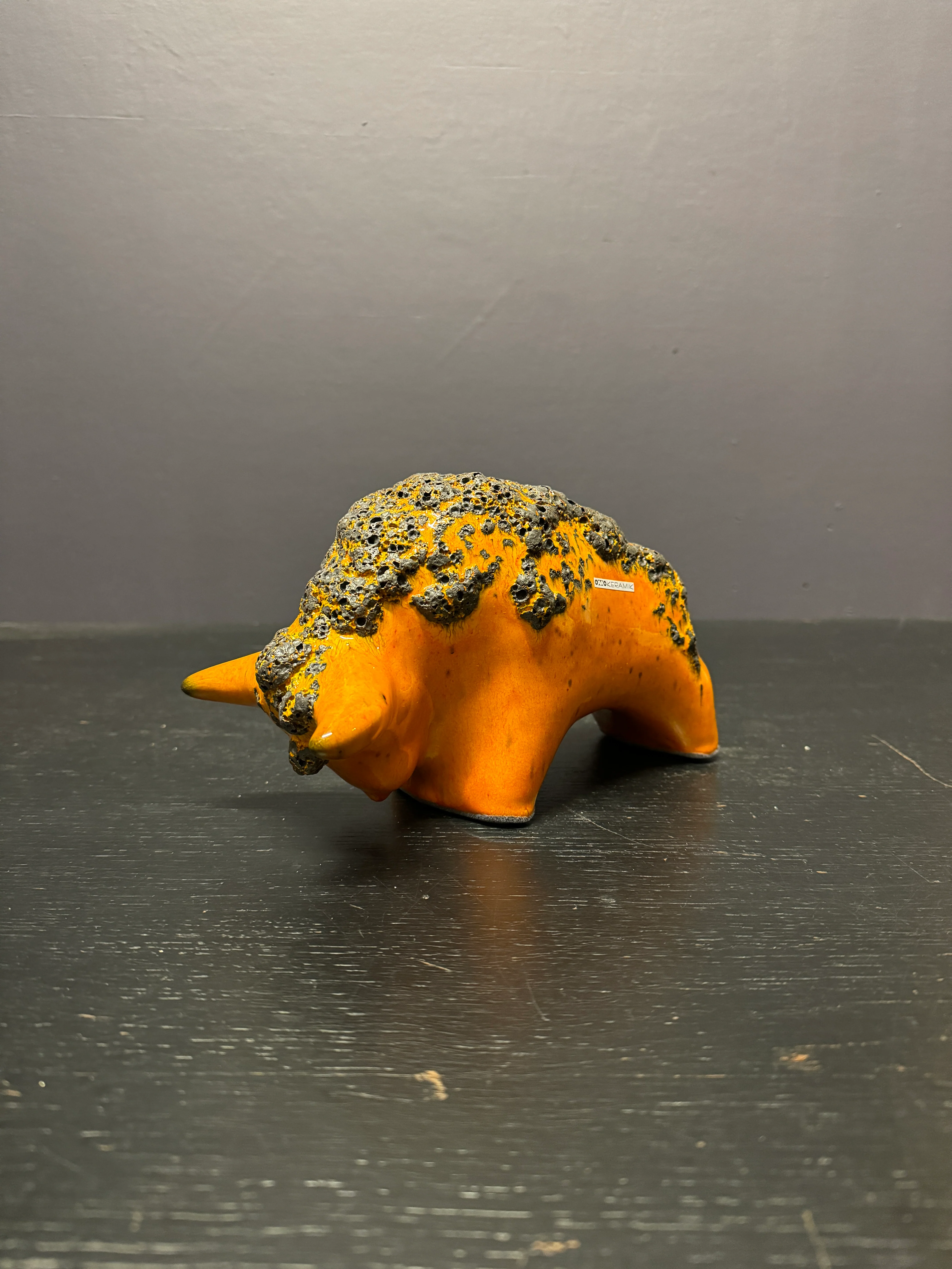 Otto Keramik Classic Ceramic Bull West German Pottery Fat Lava - Image 2