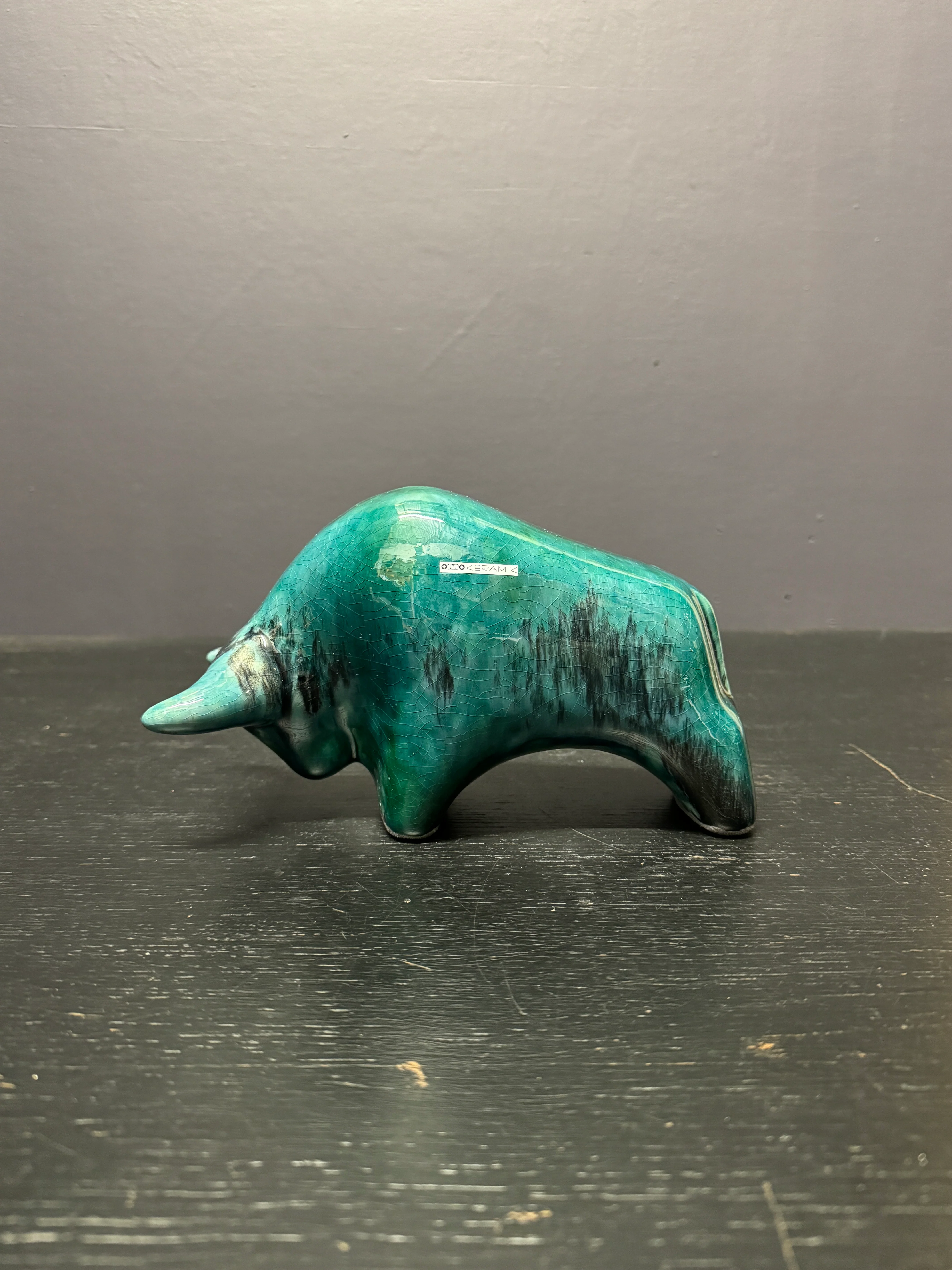 Otto Keramik Classic Ceramic Bull West German Pottery Fat Lava