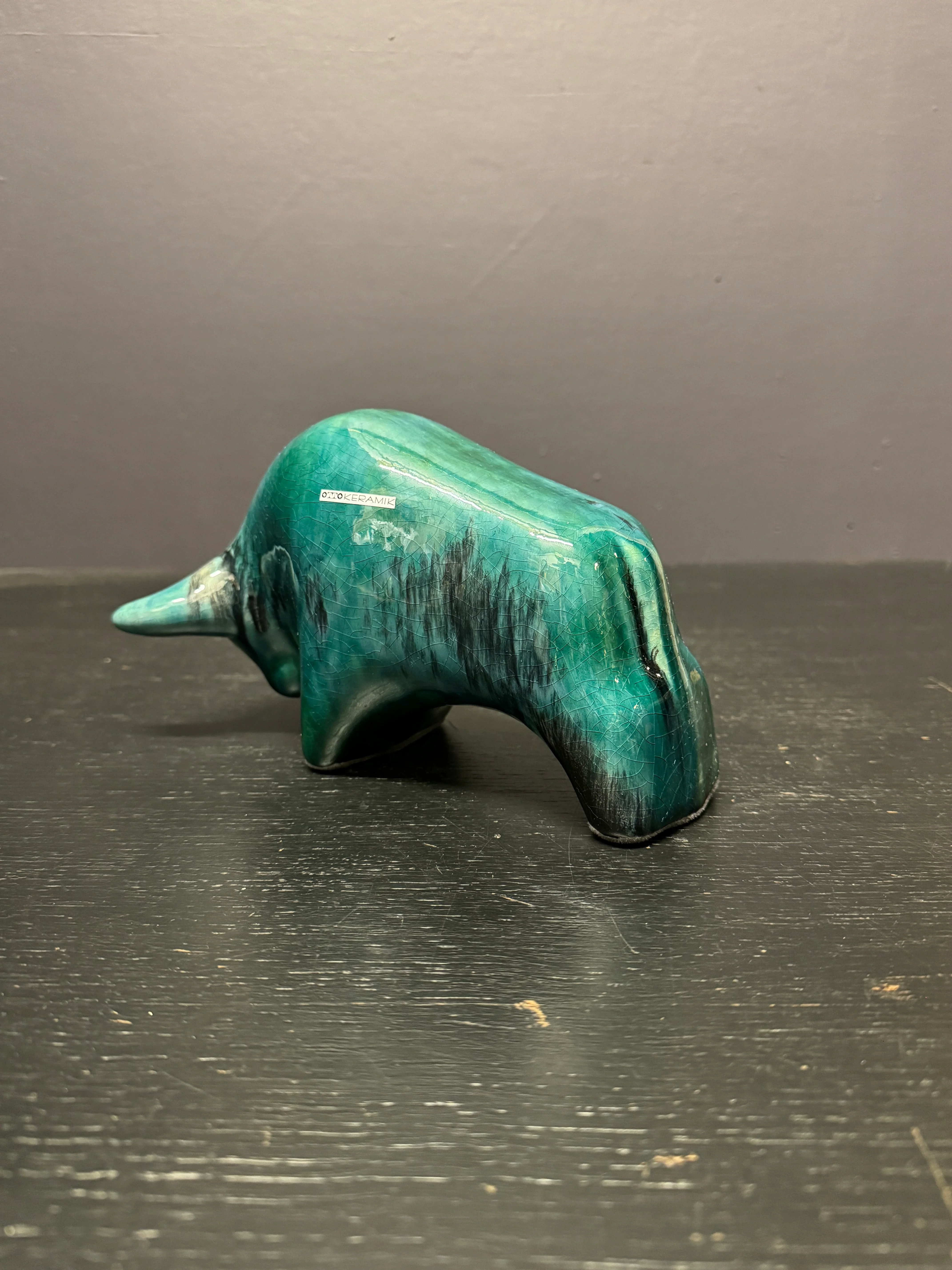 Otto Keramik Classic Ceramic Bull West German Pottery Fat Lava - Image 9