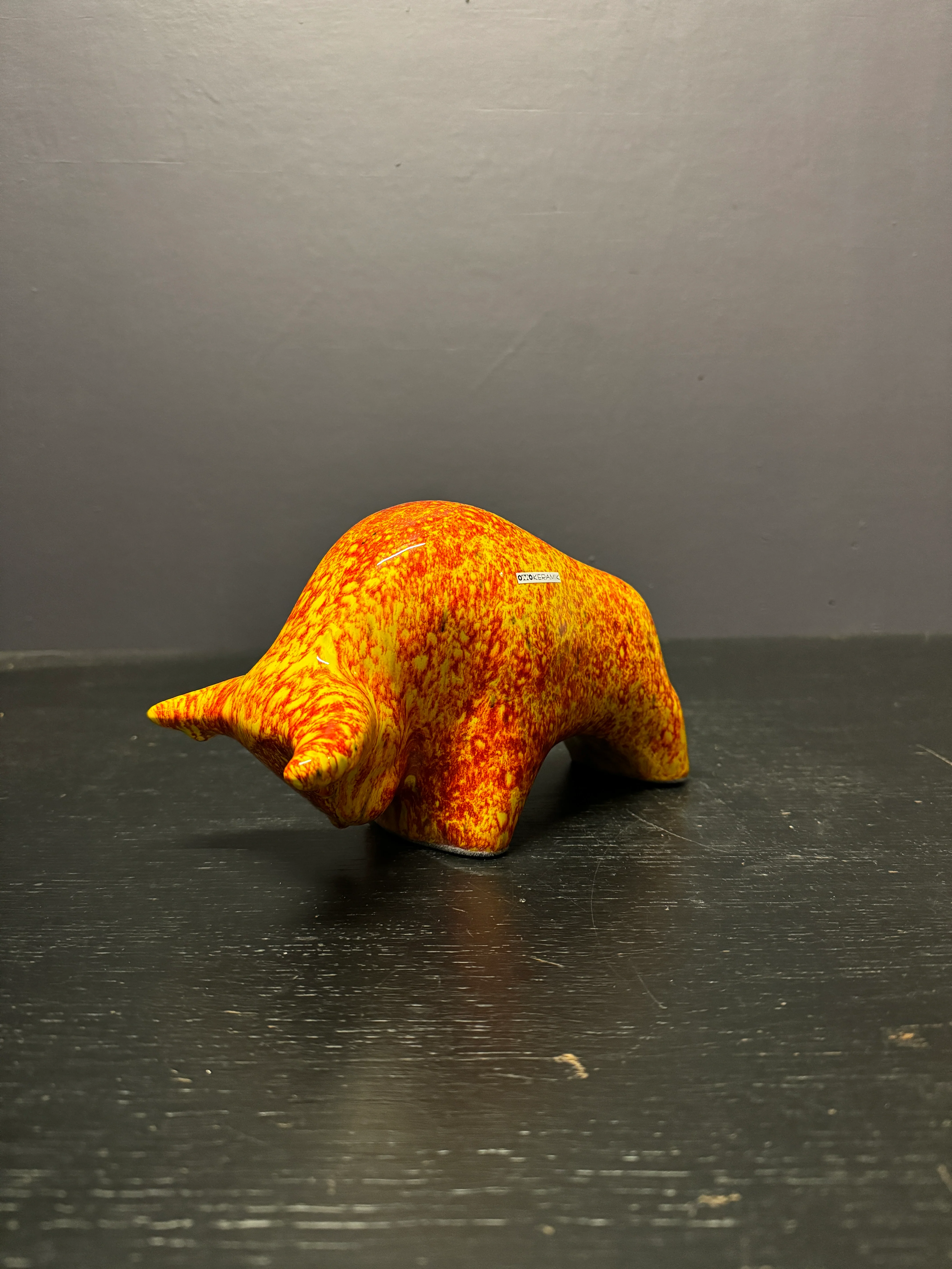 Otto Keramik Classic Ceramic Bull West German Pottery Fat Lava - Image 2