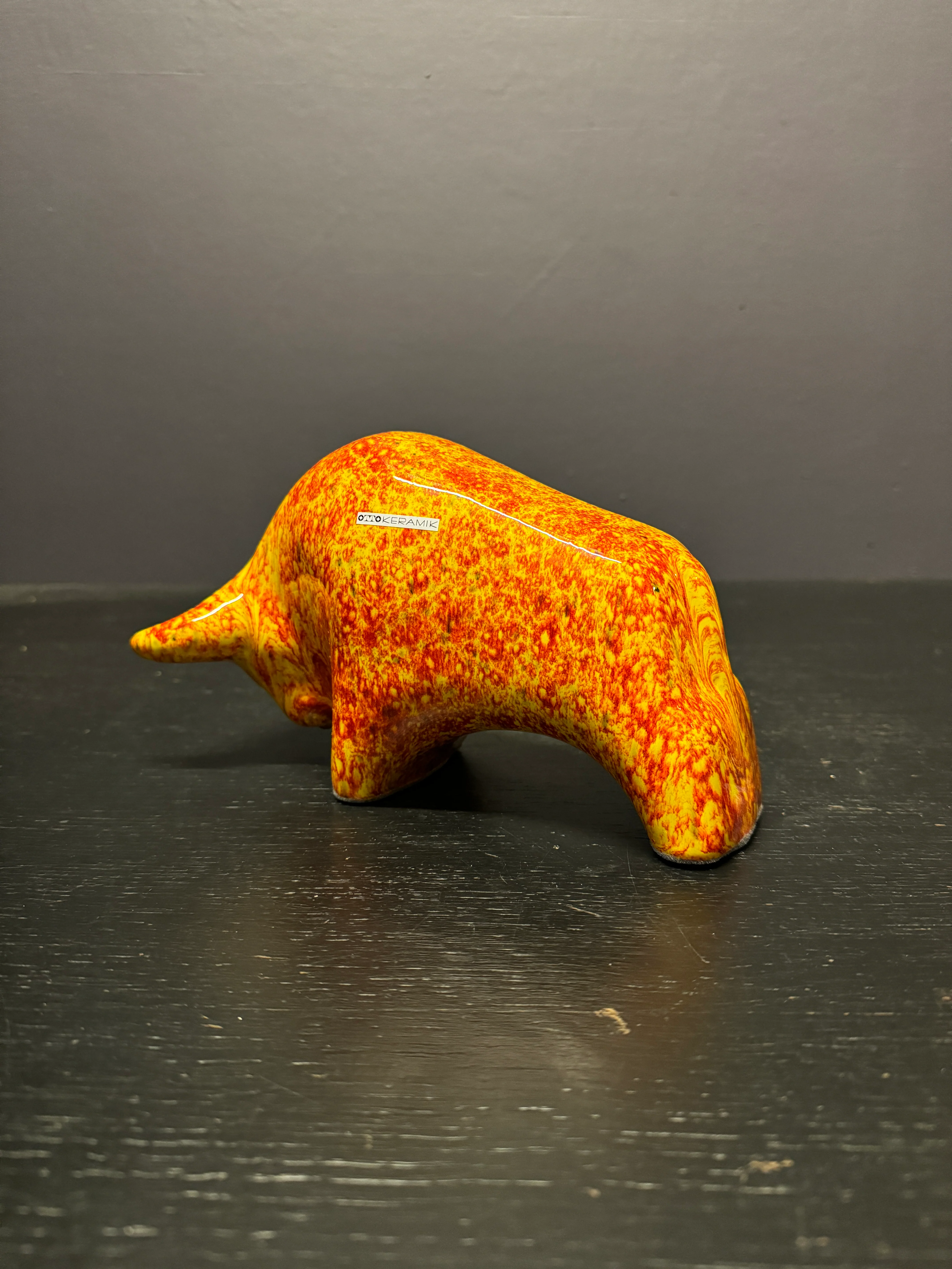 Otto Keramik Classic Ceramic Bull West German Pottery Fat Lava - Image 8