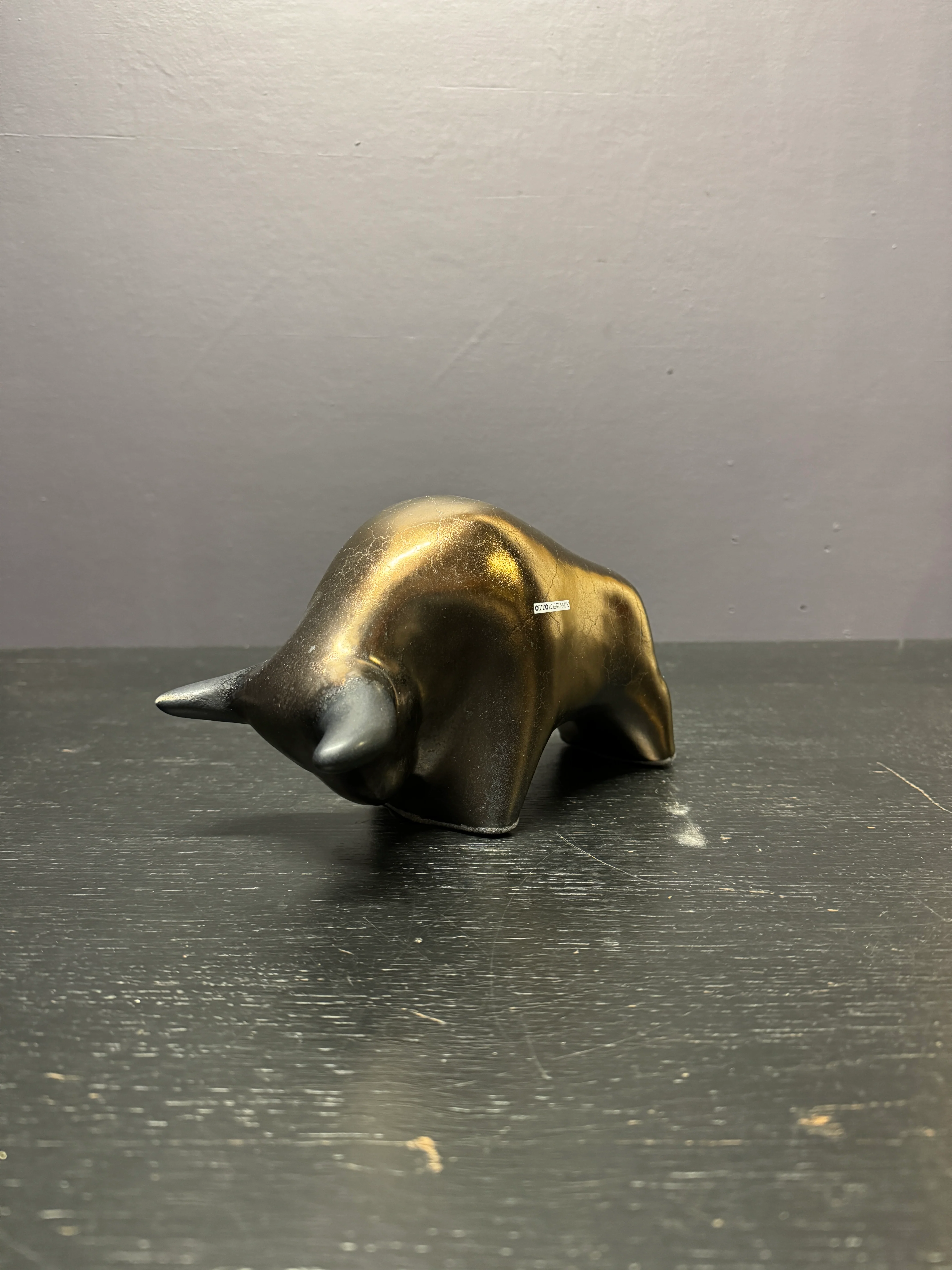 Otto Keramik Classic Ceramic Bull West German Pottery Fat Lava - Image 2