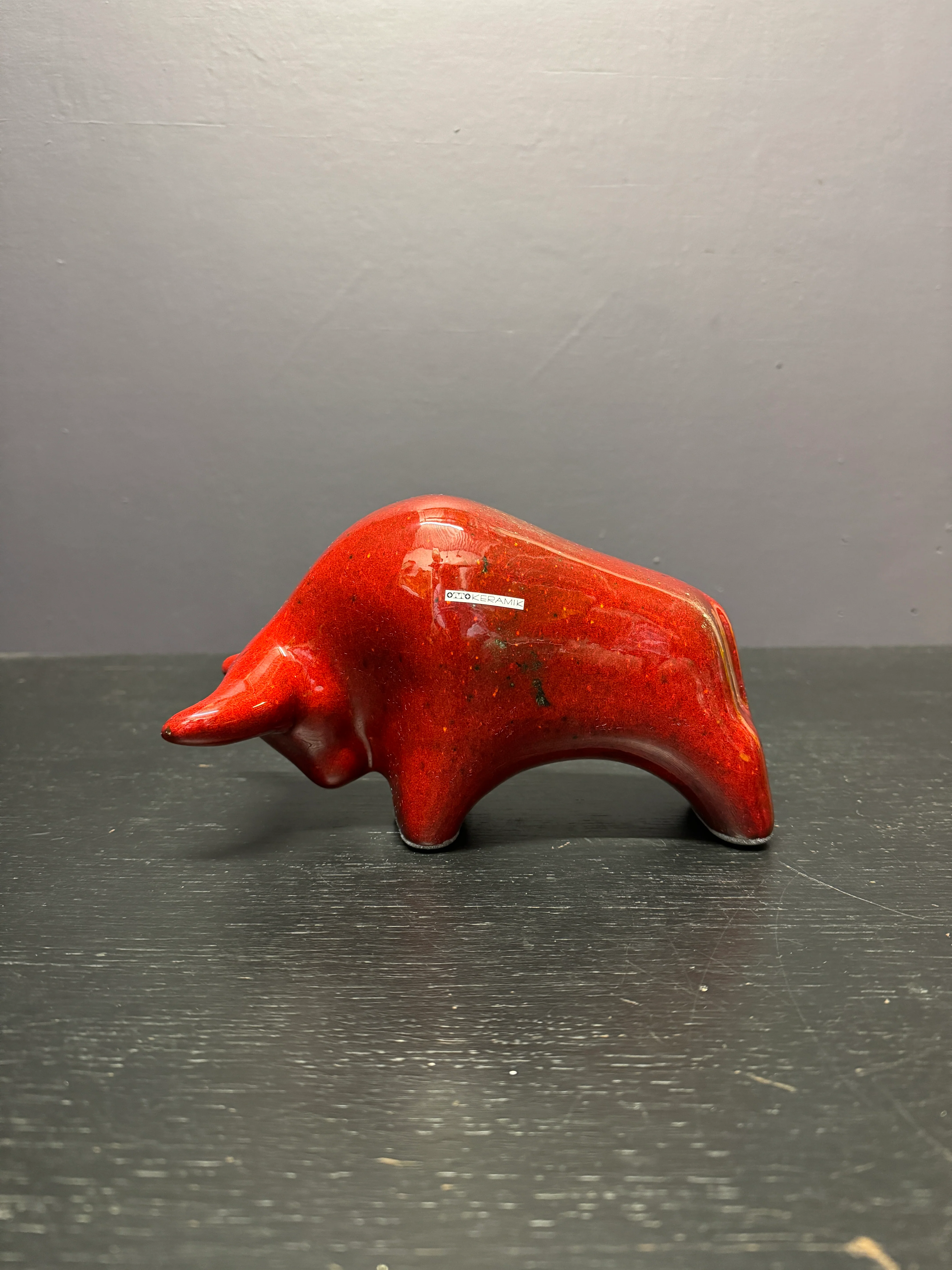 Otto Keramik Classic Ceramic Bull West German Pottery Fat Lava
