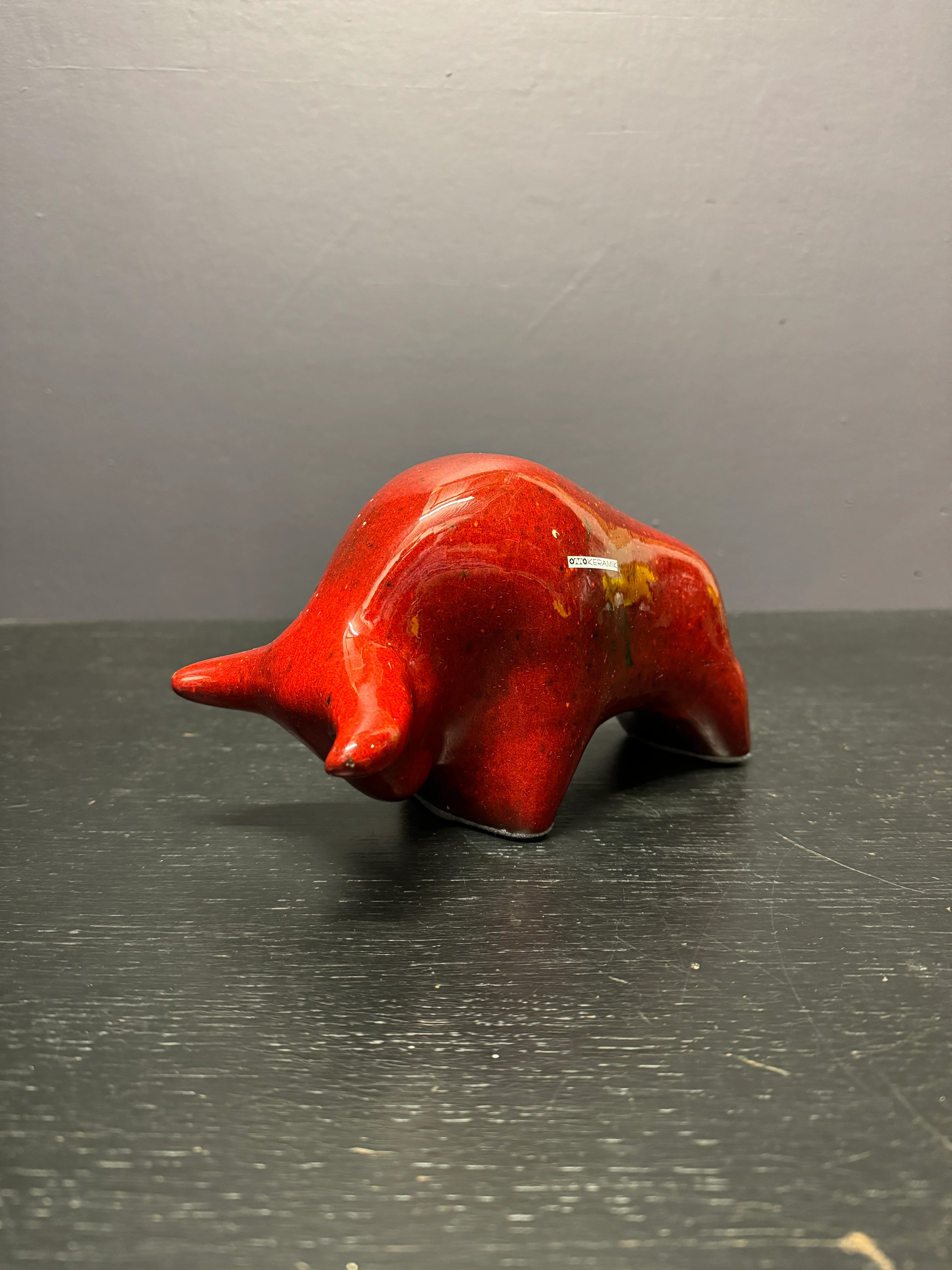 Otto Keramik Classic Ceramic Bull West German Pottery Fat Lava - Image 2