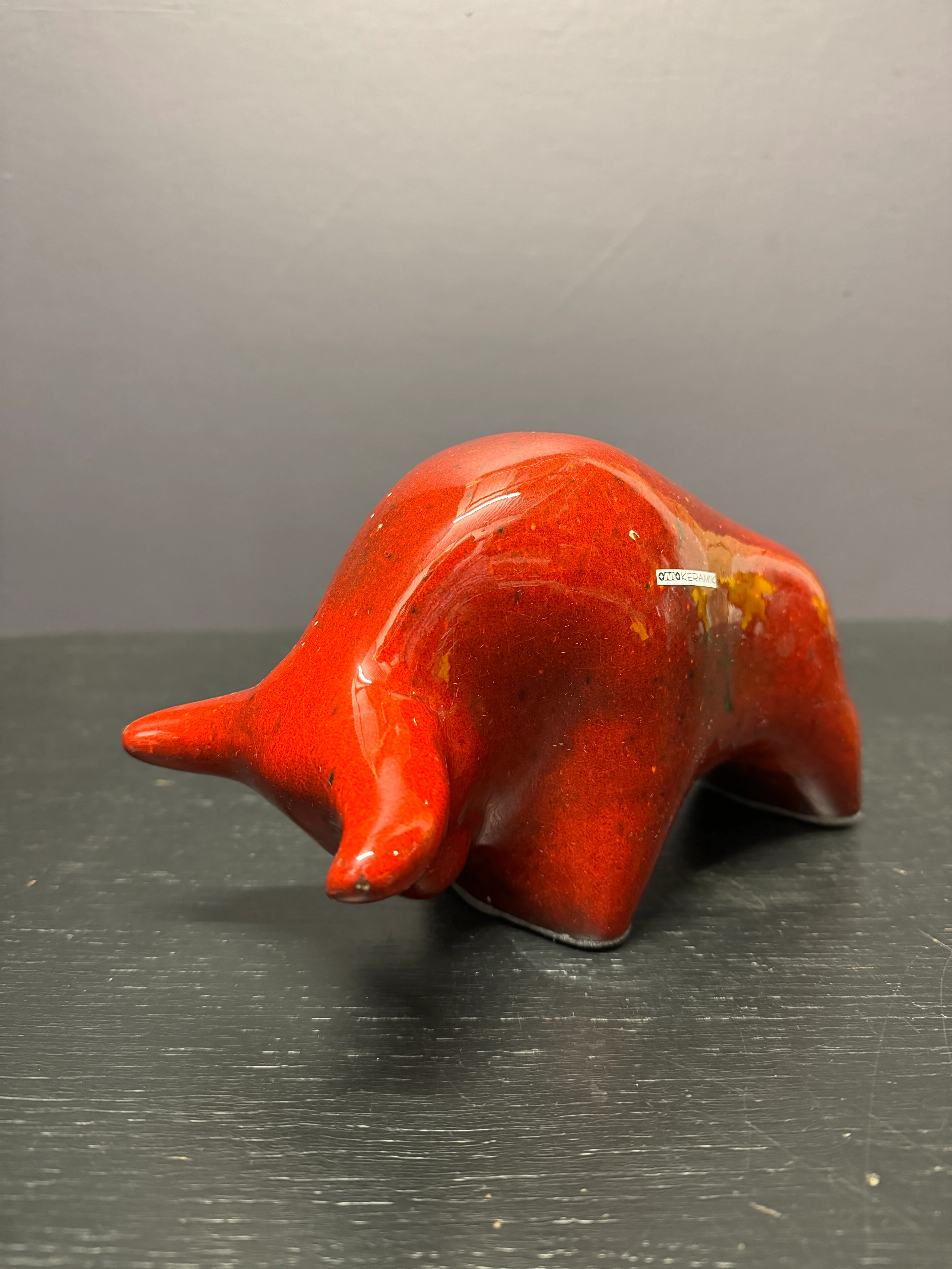 Otto Keramik Classic Ceramic Bull West German Pottery Fat Lava - Image 3