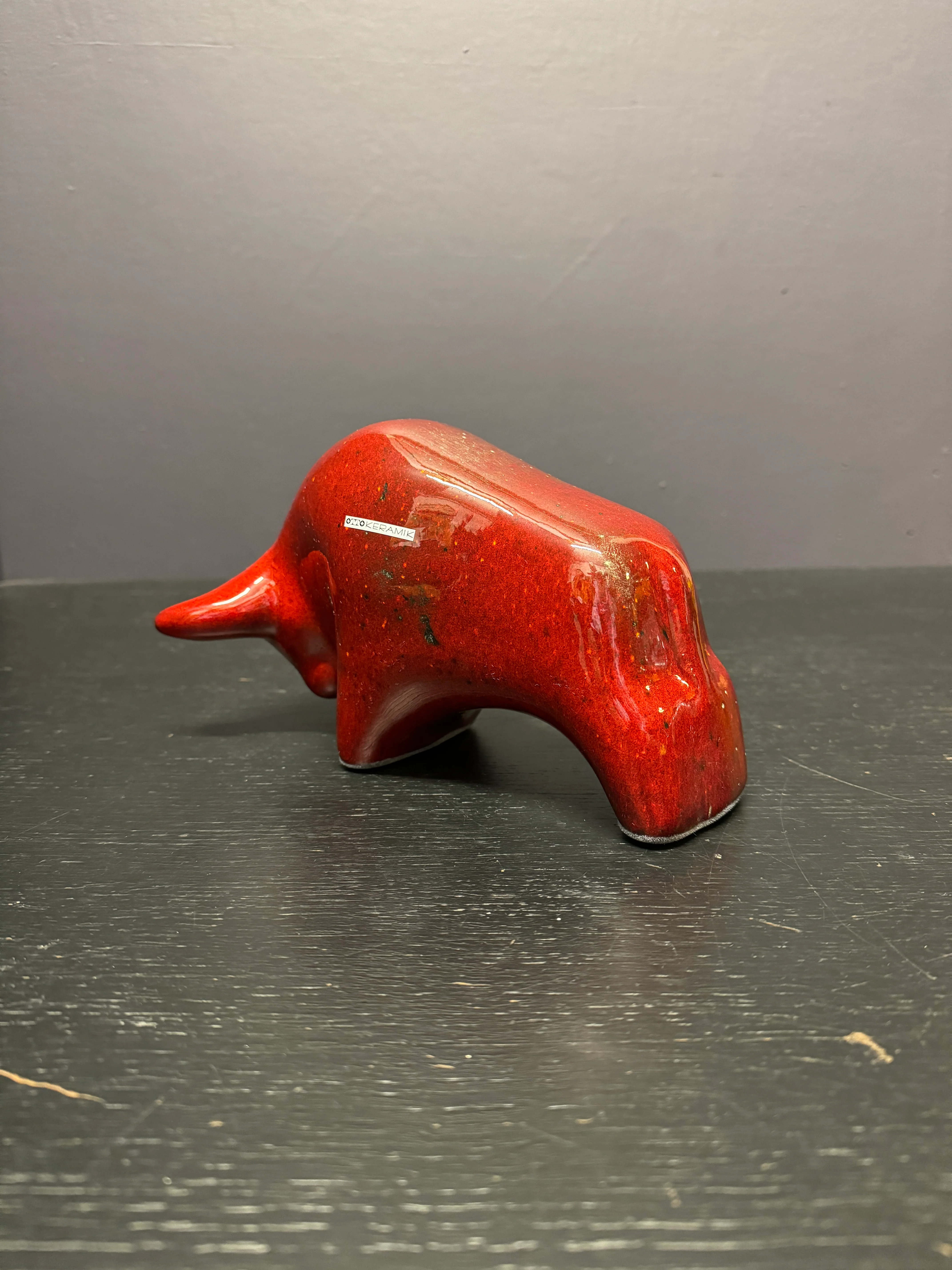 Otto Keramik Classic Ceramic Bull West German Pottery Fat Lava - Image 9