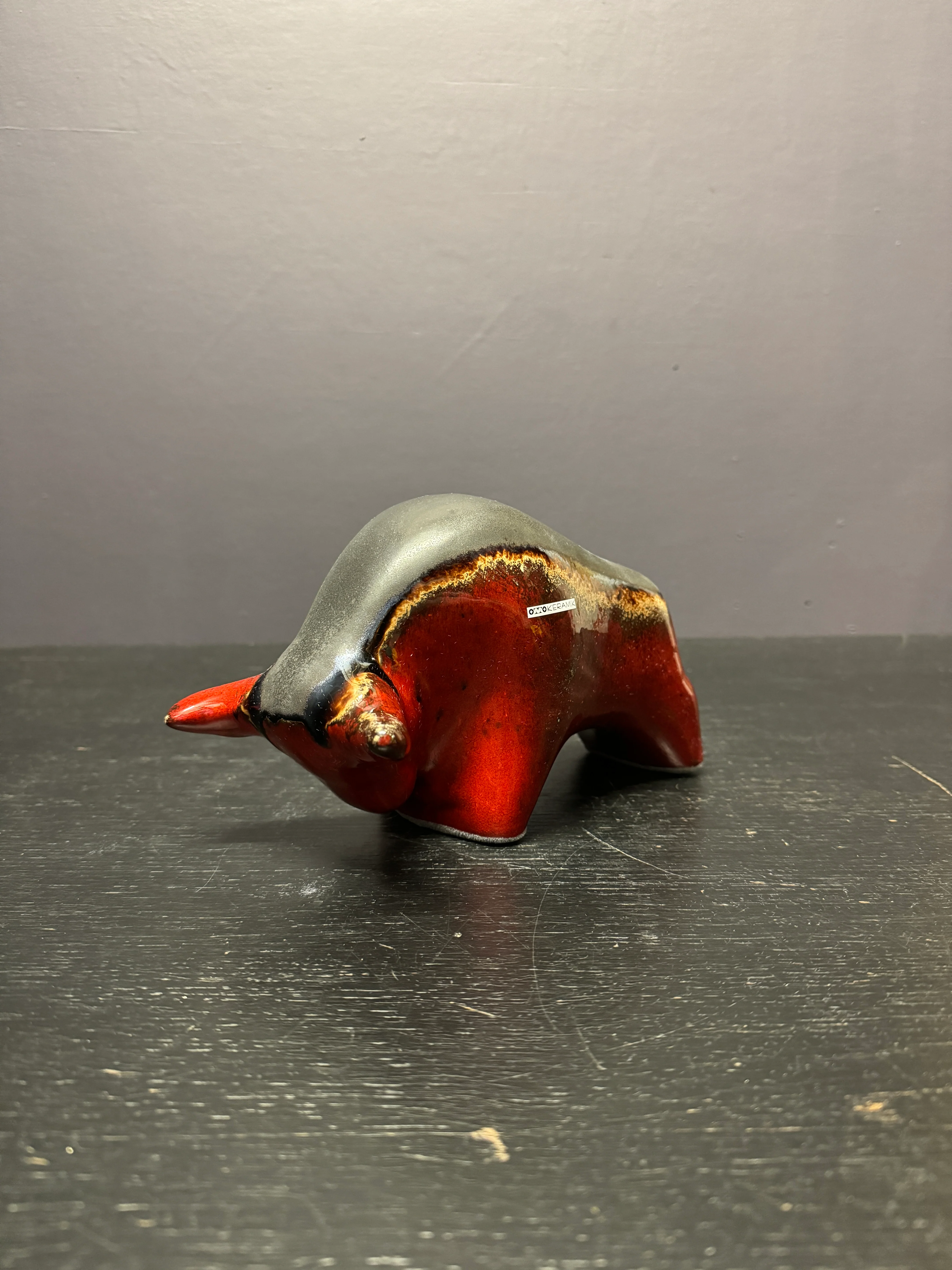 Otto Keramik Classic Ceramic Bull West German Pottery Fat Lava - Image 2