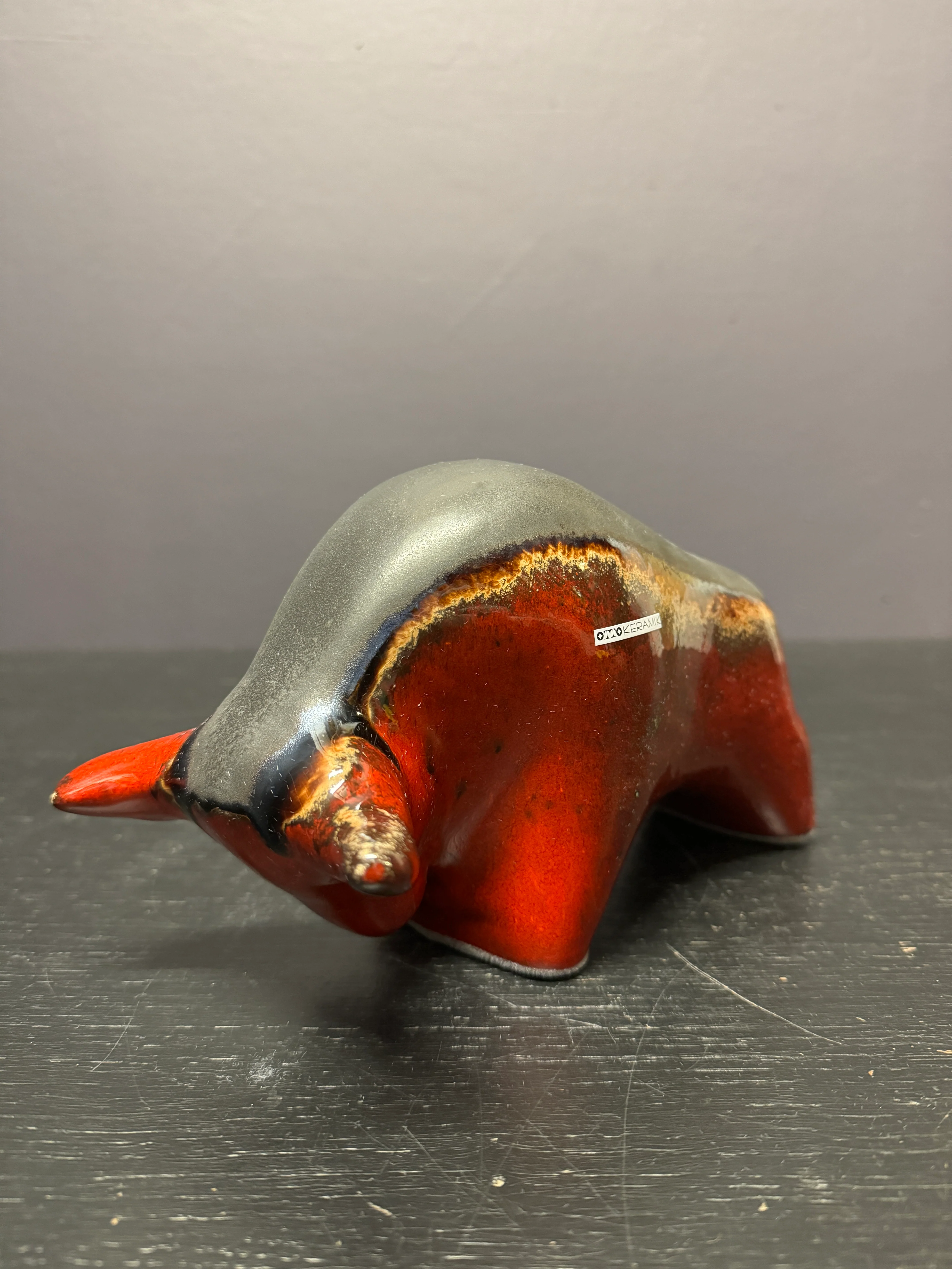 Otto Keramik Classic Ceramic Bull West German Pottery Fat Lava - Image 3