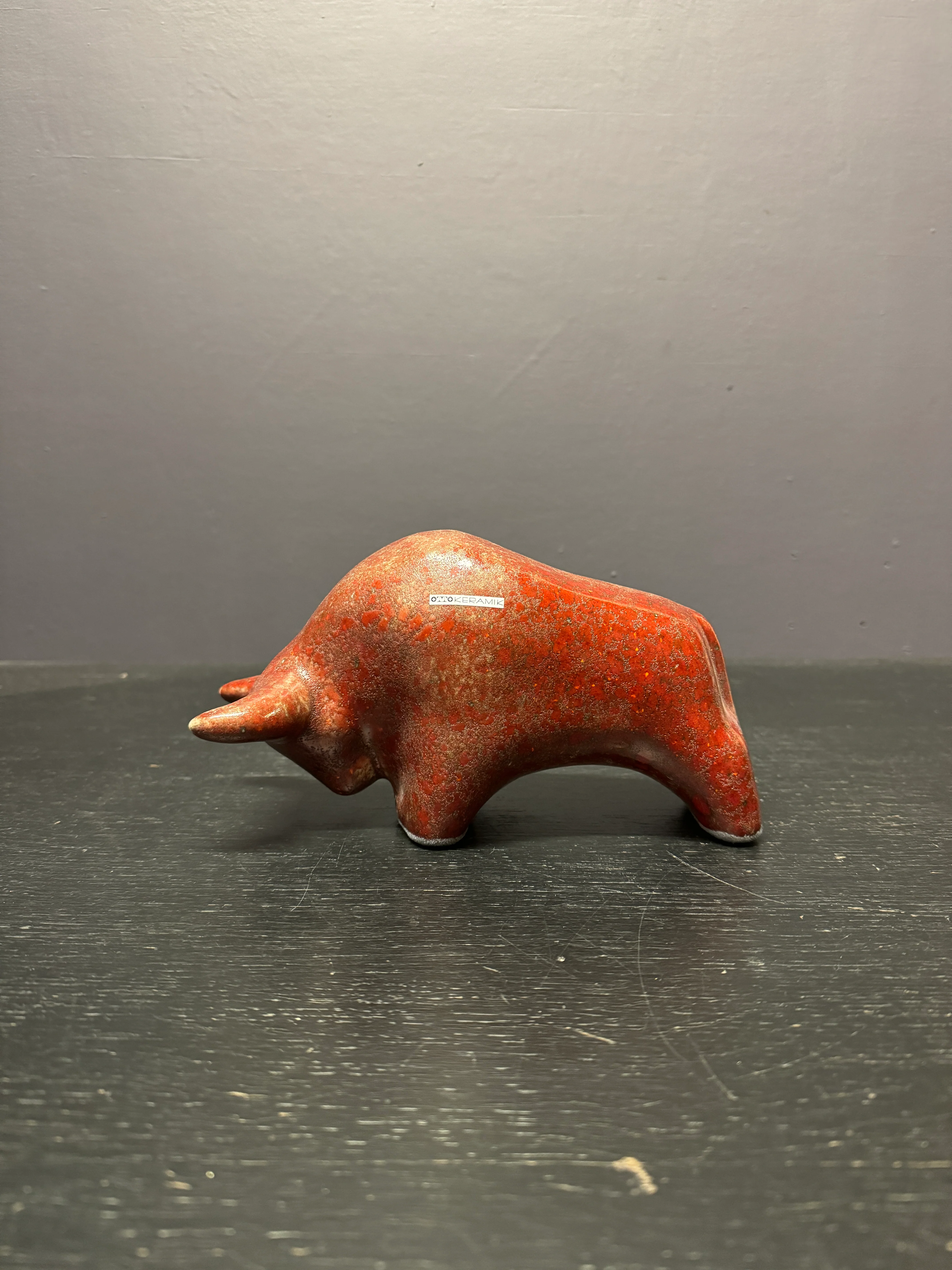 Otto Keramik Classic Ceramic Bull West German Pottery Fat Lava