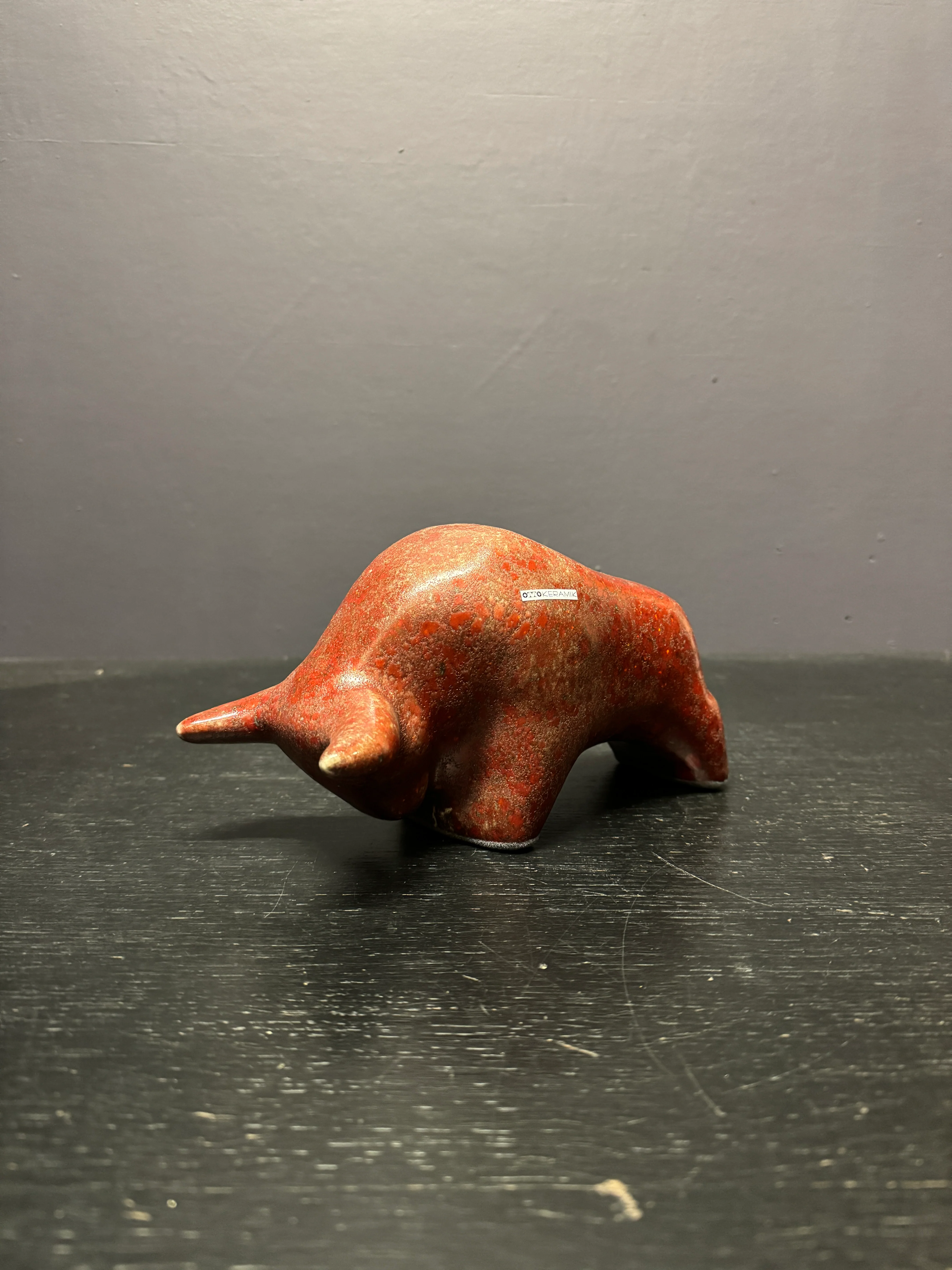 Otto Keramik Classic Ceramic Bull West German Pottery Fat Lava - Image 2