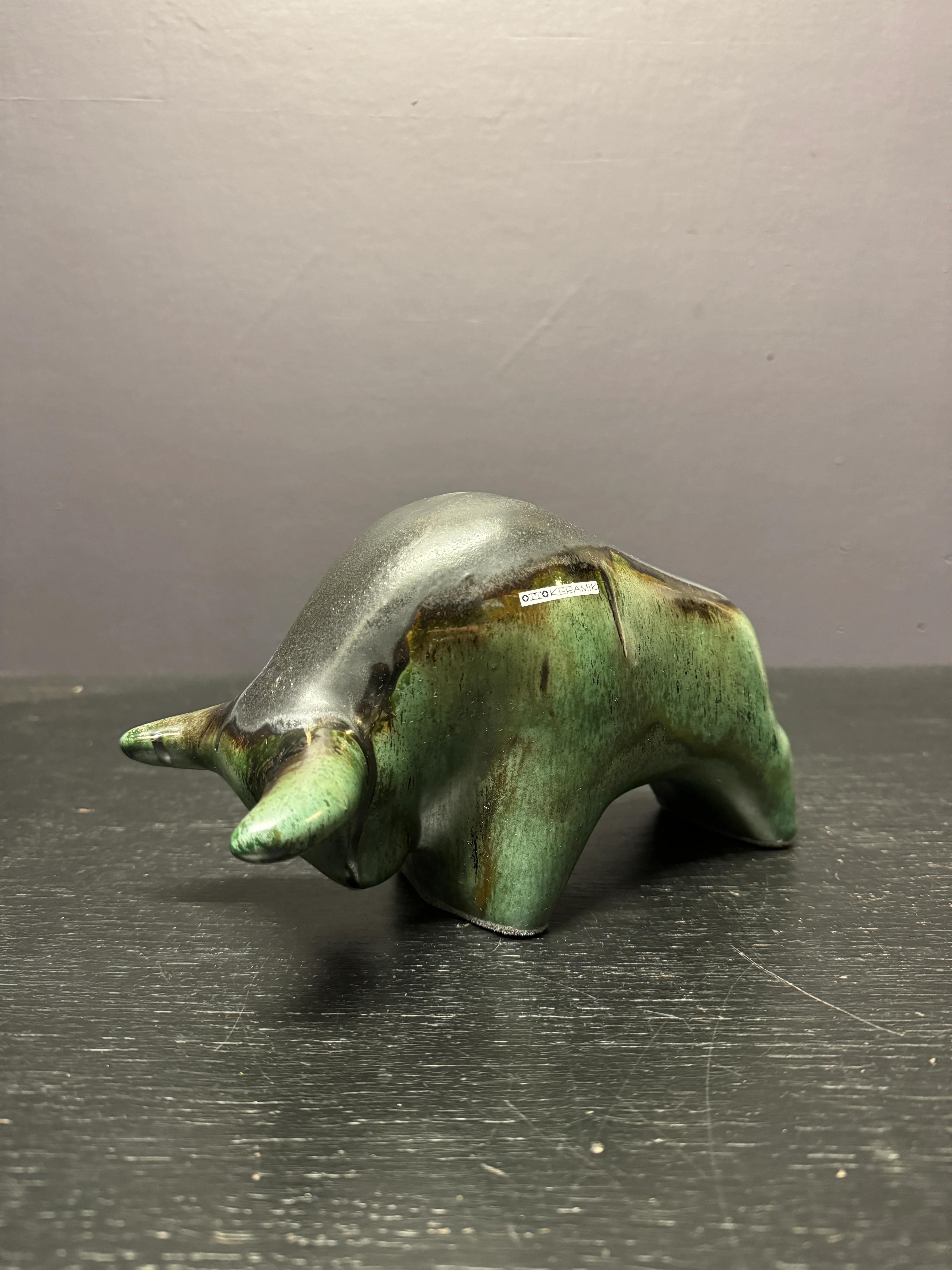 Otto Keramik Classic Ceramic Bull West German Pottery Fat Lava - Image 3
