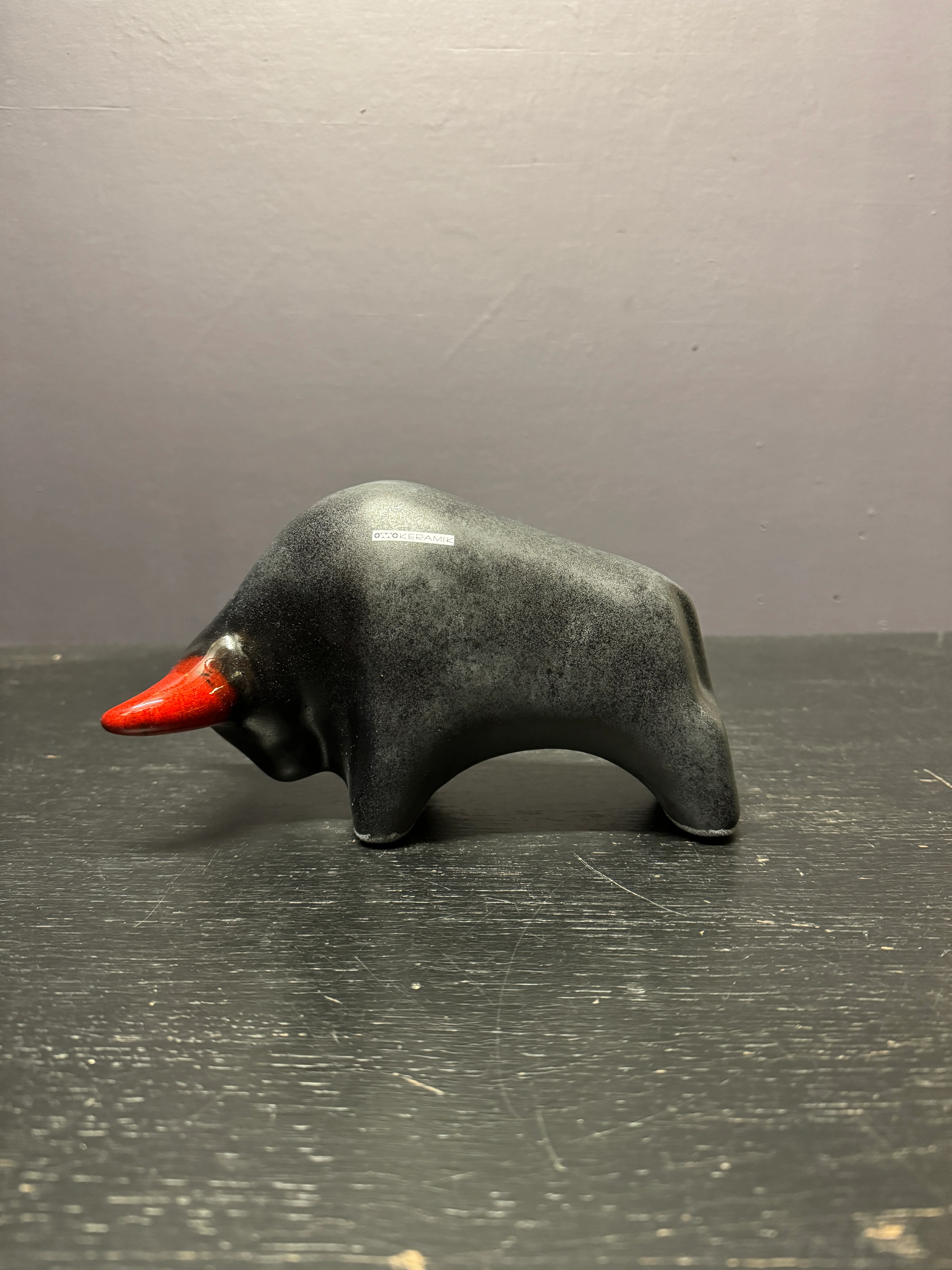 Otto Keramik Classic Ceramic Bull West German Pottery Fat Lava
