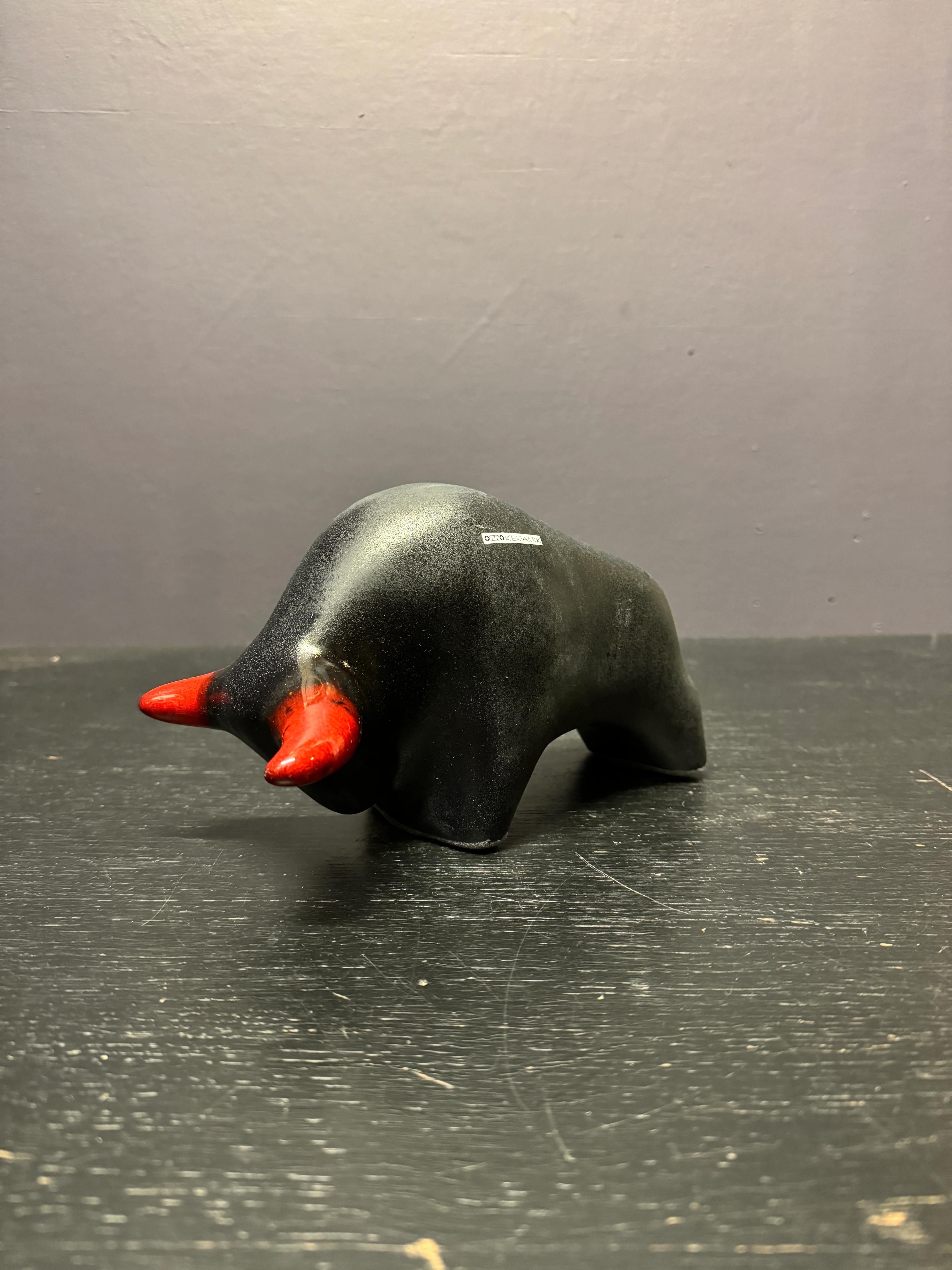 Otto Keramik Classic Ceramic Bull West German Pottery Fat Lava - Image 2