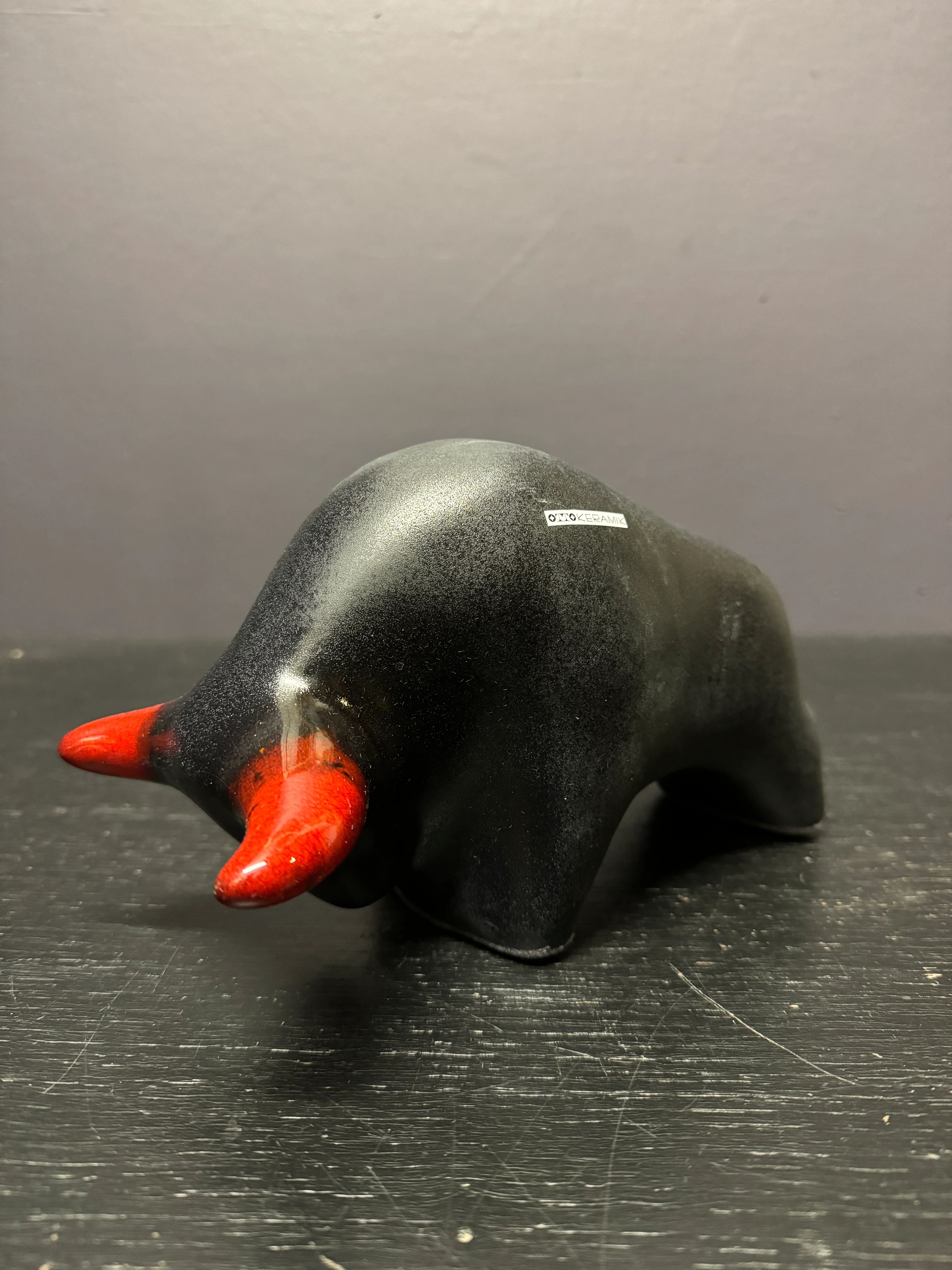 Otto Keramik Classic Ceramic Bull West German Pottery Fat Lava - Image 3