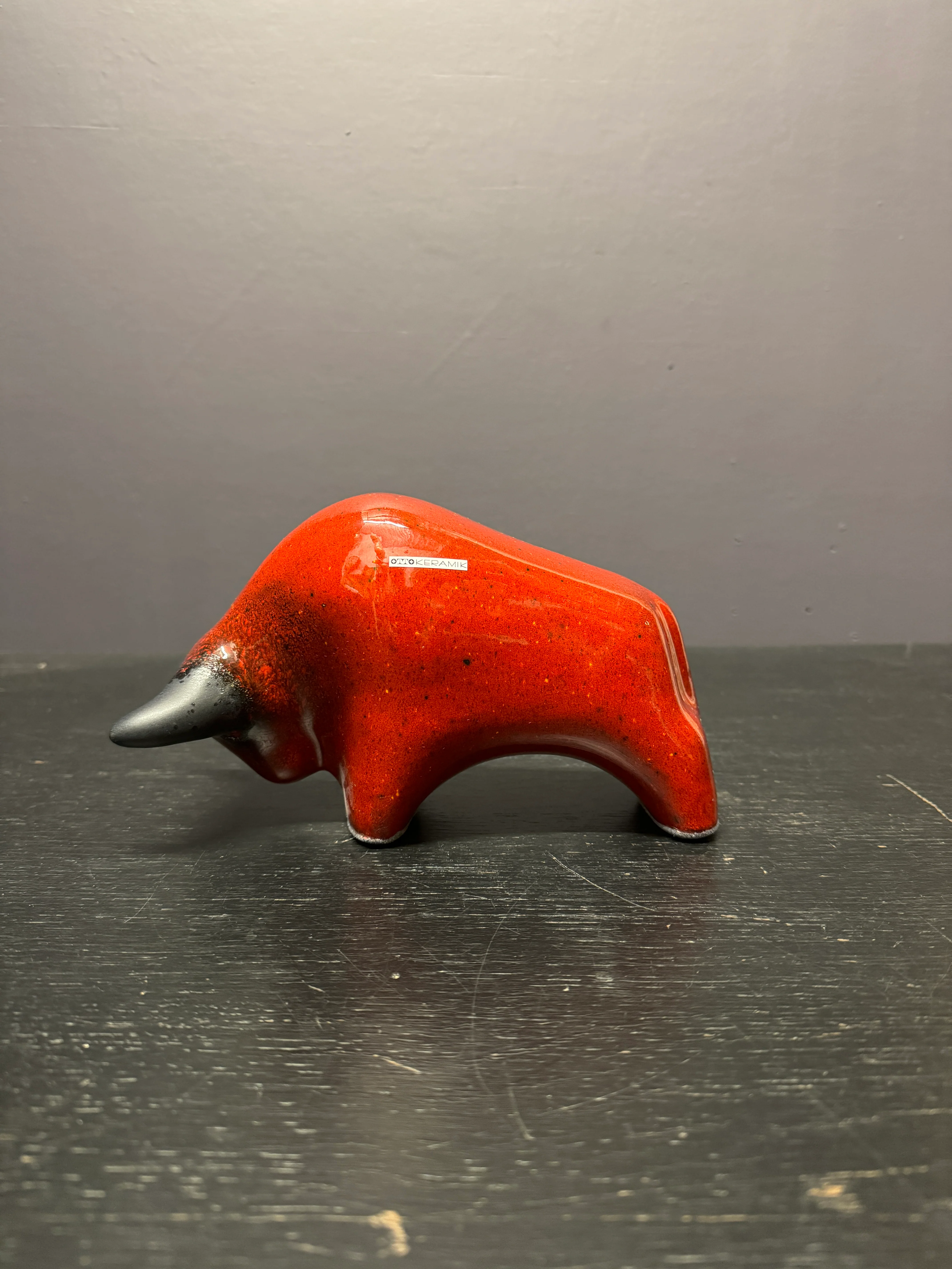 Otto Keramik Classic Ceramic Bull West German Pottery Fat Lava