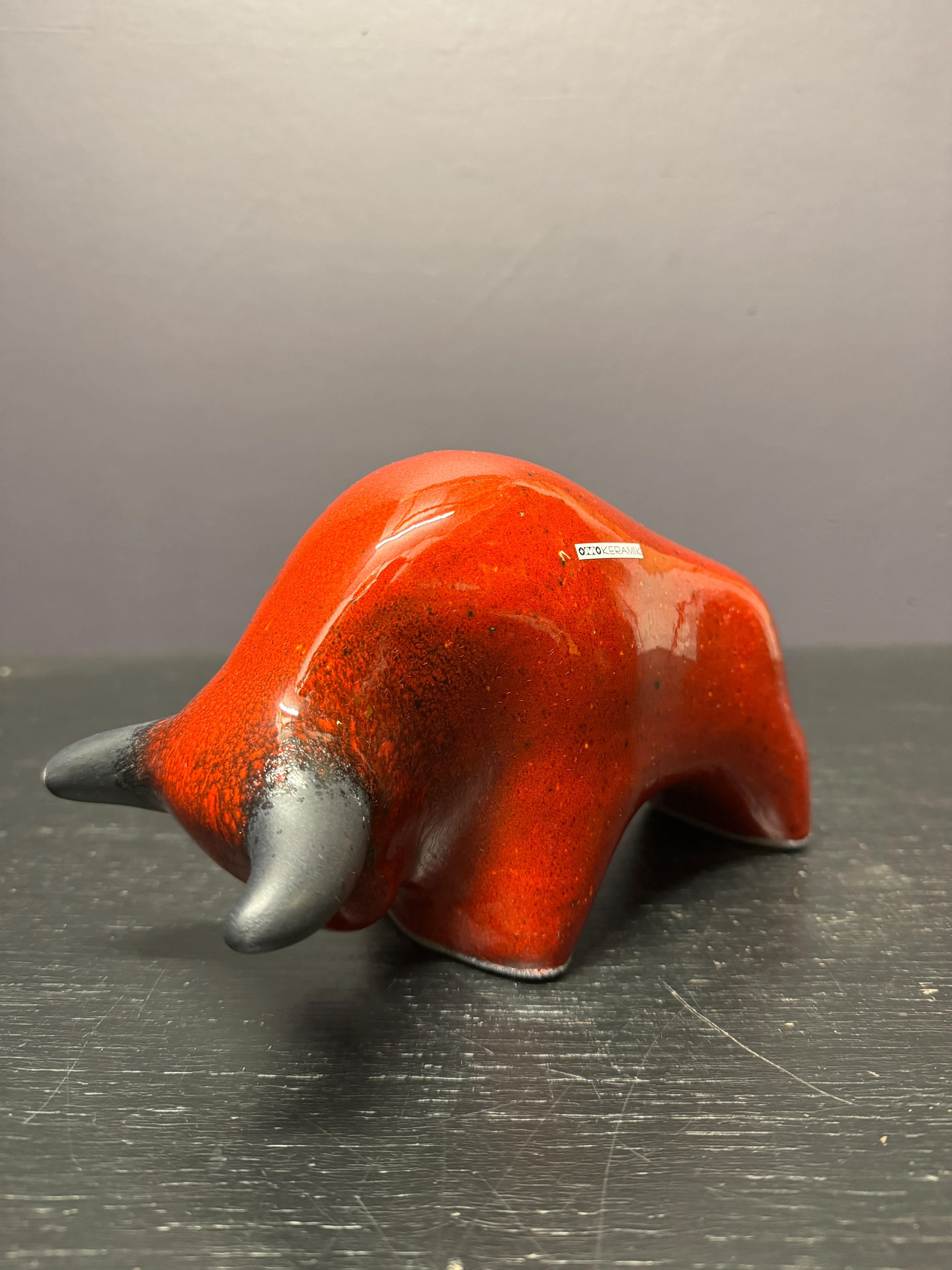 Otto Keramik Classic Ceramic Bull West German Pottery Fat Lava - Image 3