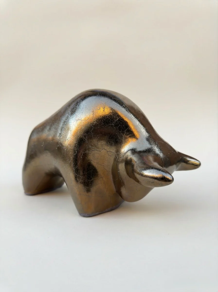 Otto Keramik Classic Ceramic Bull West German Pottery Fat Lava - Image 6