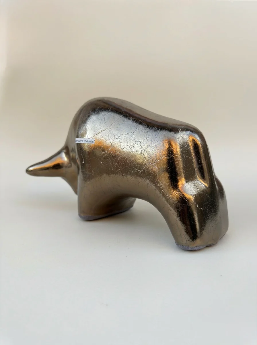 Otto Keramik Classic Ceramic Bull West German Pottery Fat Lava - Image 8
