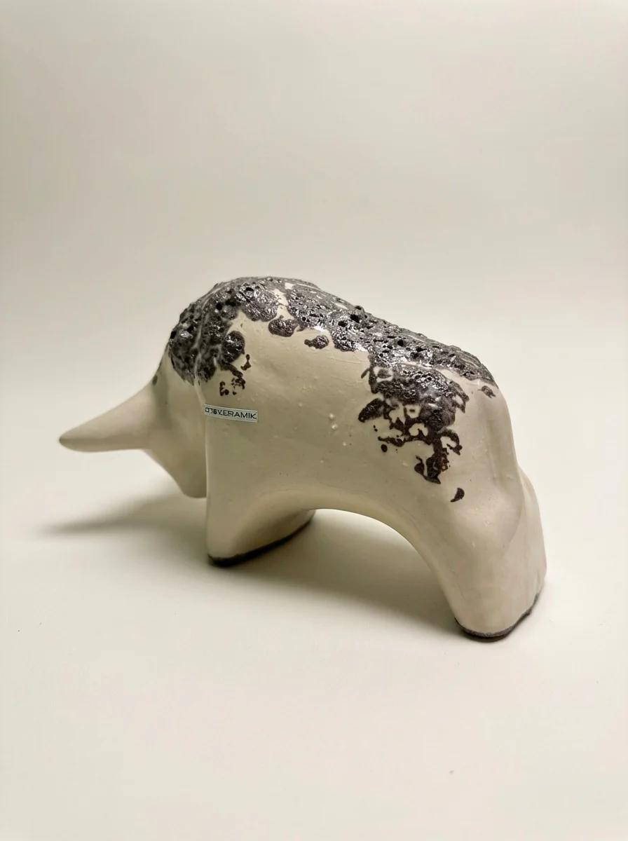 Otto Keramik Classic Ceramic Bull West German Pottery Fat Lava - Image 9