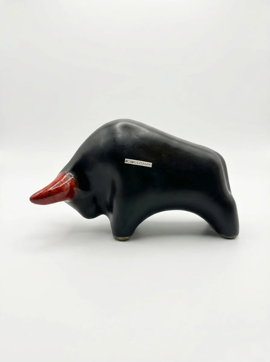 Otto Keramik Classic Ceramic Bull West German Pottery Fat Lava