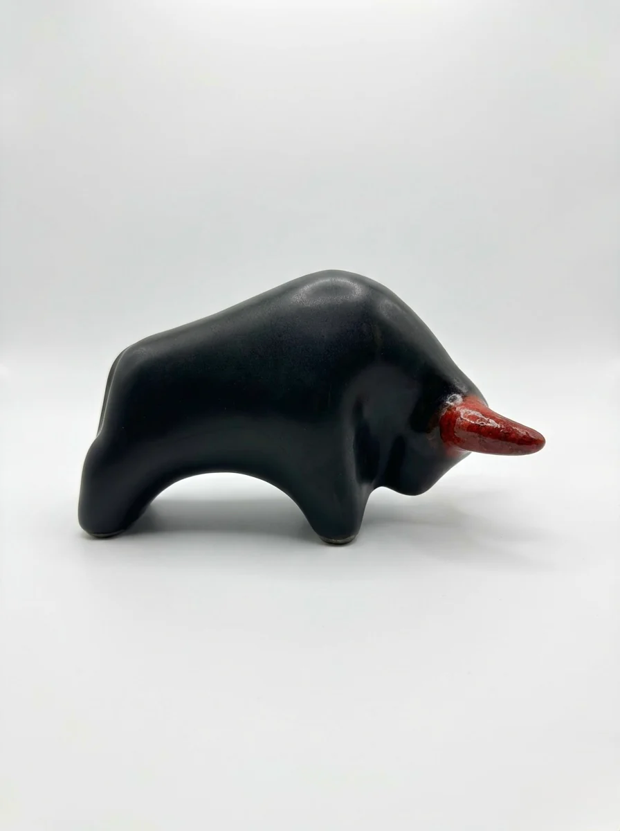 Otto Keramik Classic Ceramic Bull West German Pottery Fat Lava - Image 5
