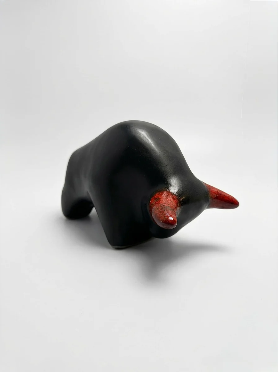 Otto Keramik Classic Ceramic Bull West German Pottery Fat Lava - Image 6