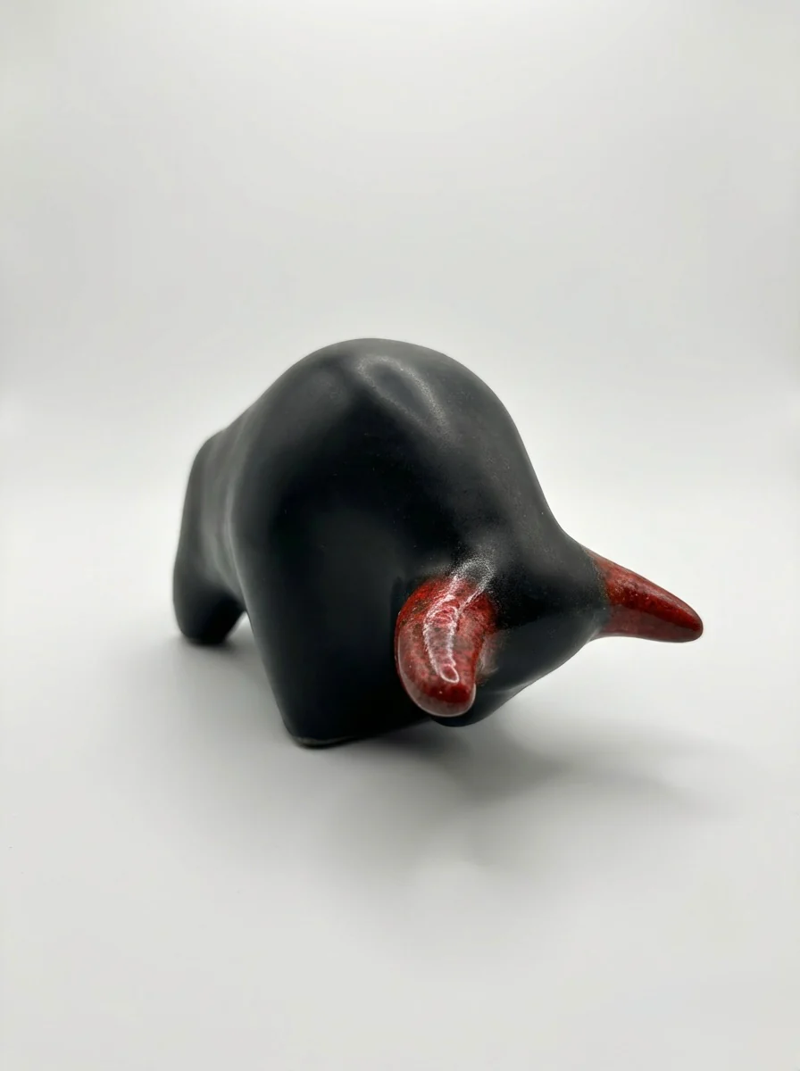 Otto Keramik Classic Ceramic Bull West German Pottery Fat Lava - Image 7
