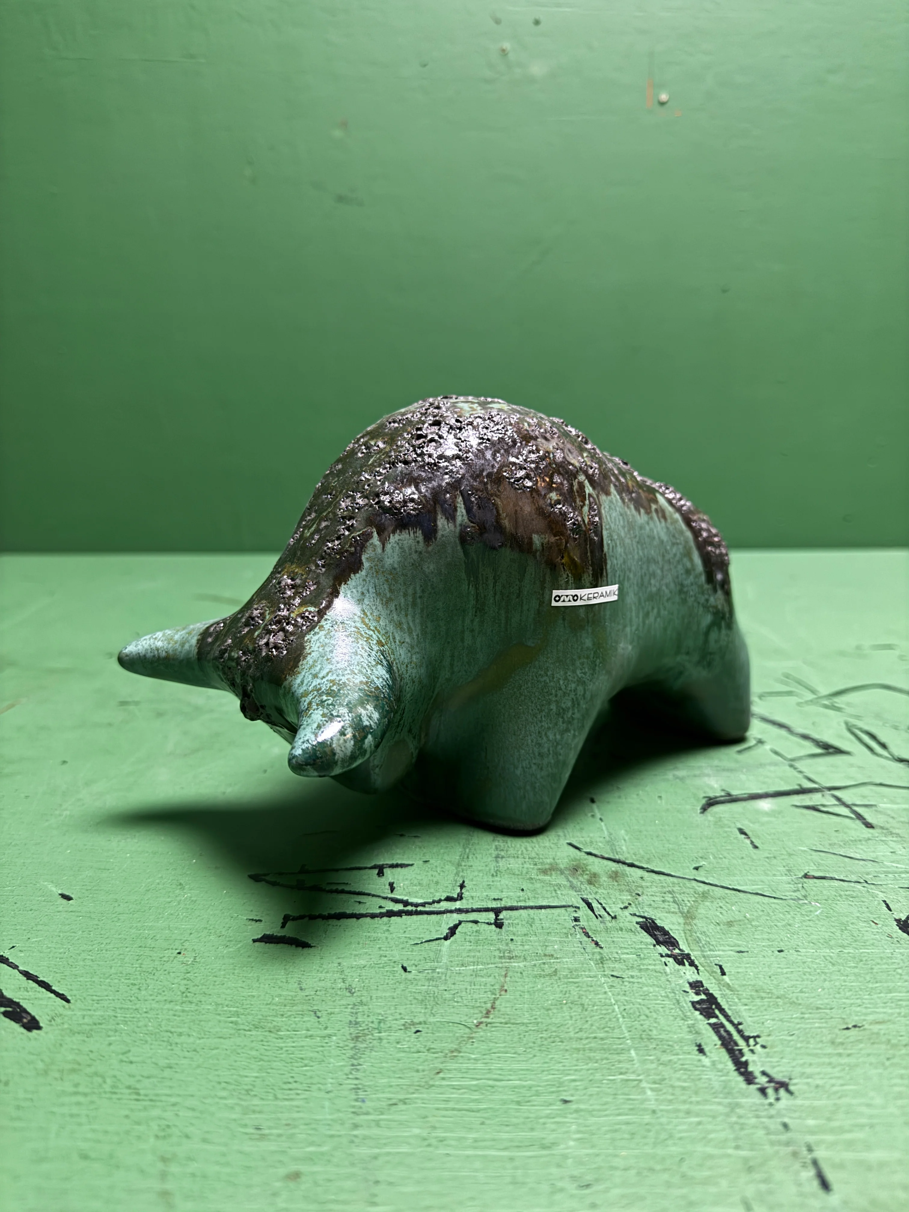 Otto Keramik Classic Ceramic Bull West German Pottery Fat Lava - Image 2