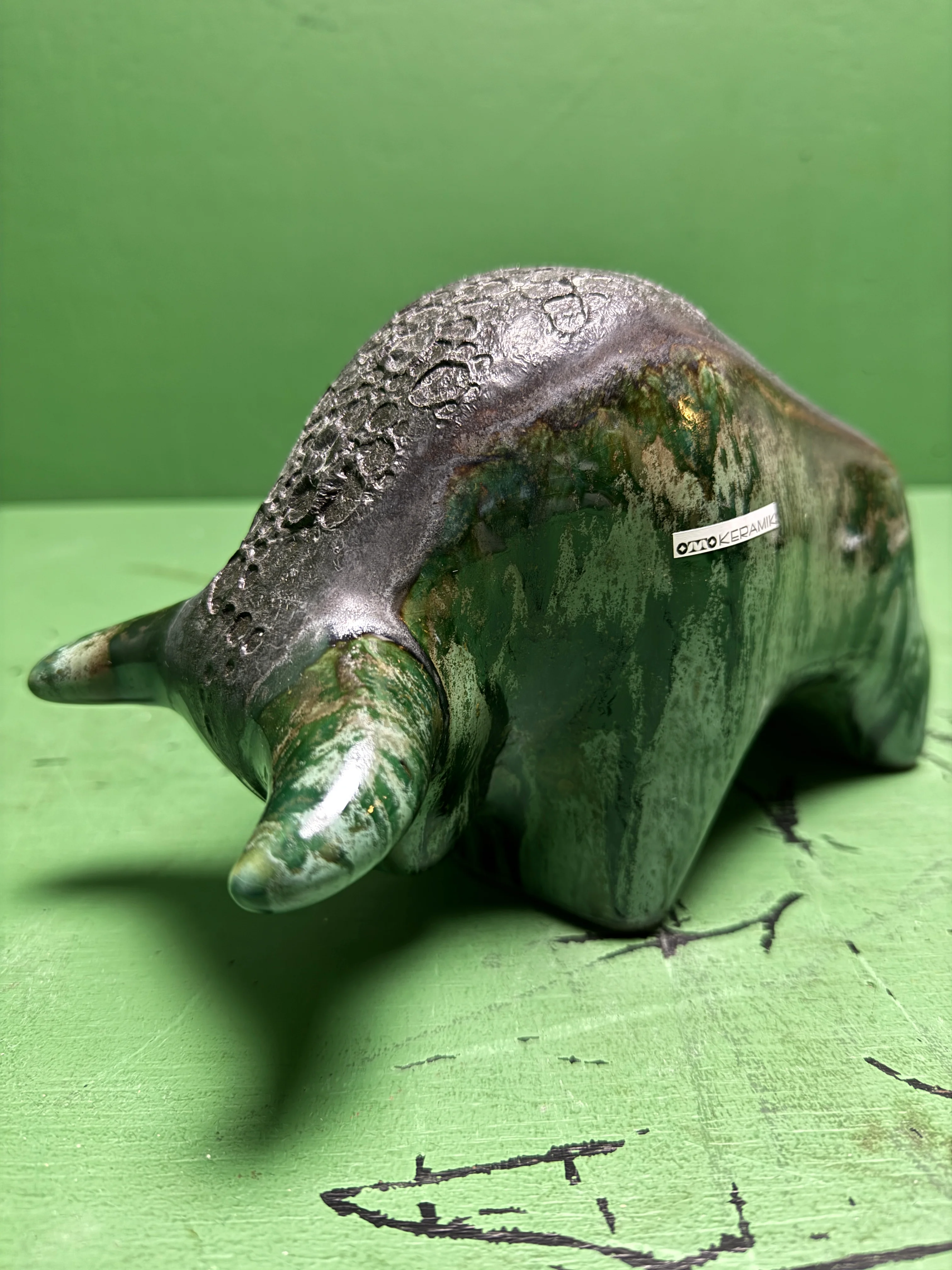 Otto Keramik Classic Ceramic Bull West German Pottery Fat Lava - Image 3