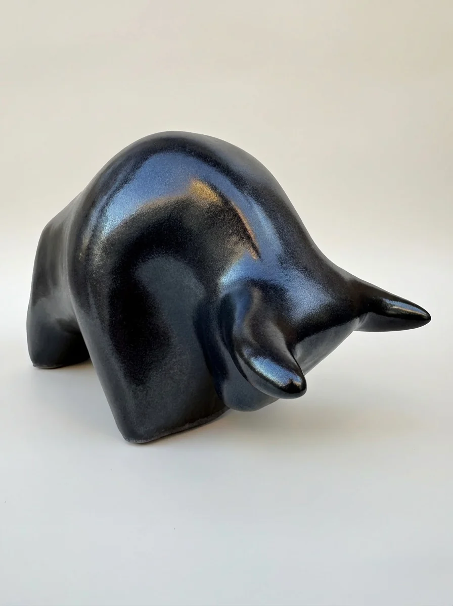 Otto Keramik Classic Ceramic Bull West German Pottery Fat Lava - Image 5