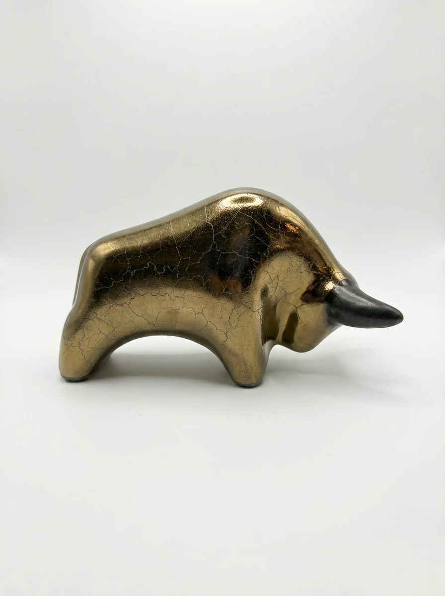 Otto Keramik Classic Ceramic Bull West German Pottery Fat Lava - Image 5