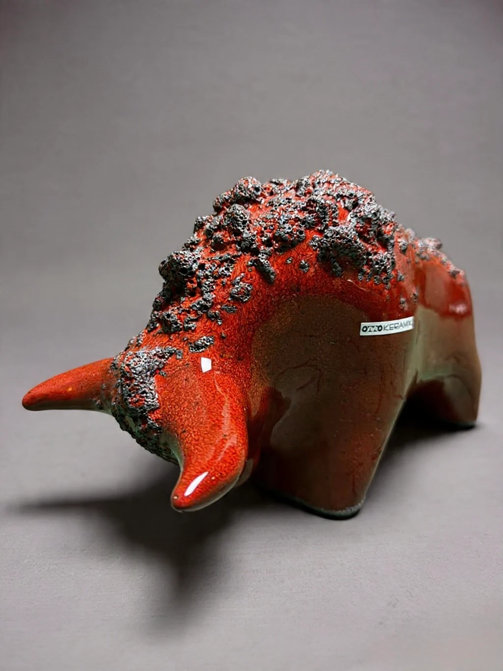 Otto Keramik Classic Ceramic Bull West German Pottery Fat Lava - Image 3