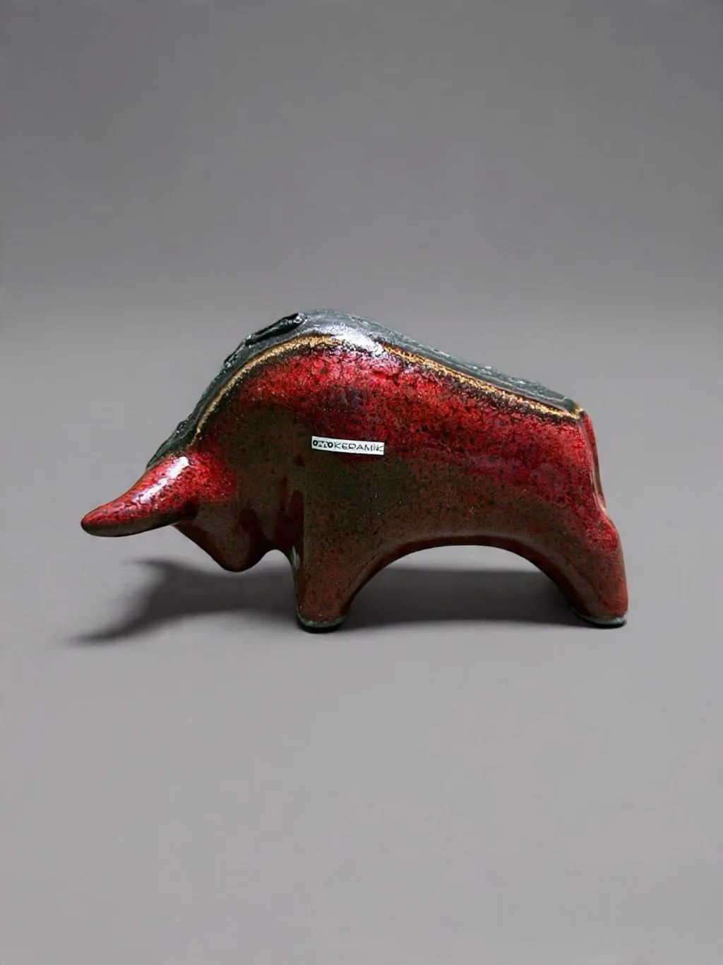 Otto Keramik Classic Ceramic Bull West German Pottery Fat Lava