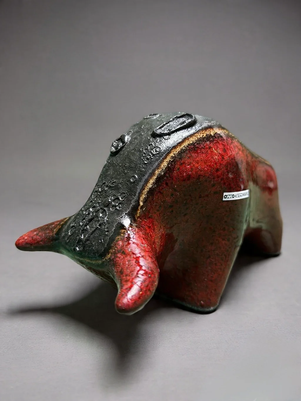 Otto Keramik Classic Ceramic Bull West German Pottery Fat Lava - Image 3