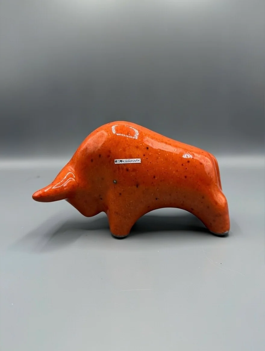 Otto Keramik Classic Ceramic Bull West German Pottery Fat Lava