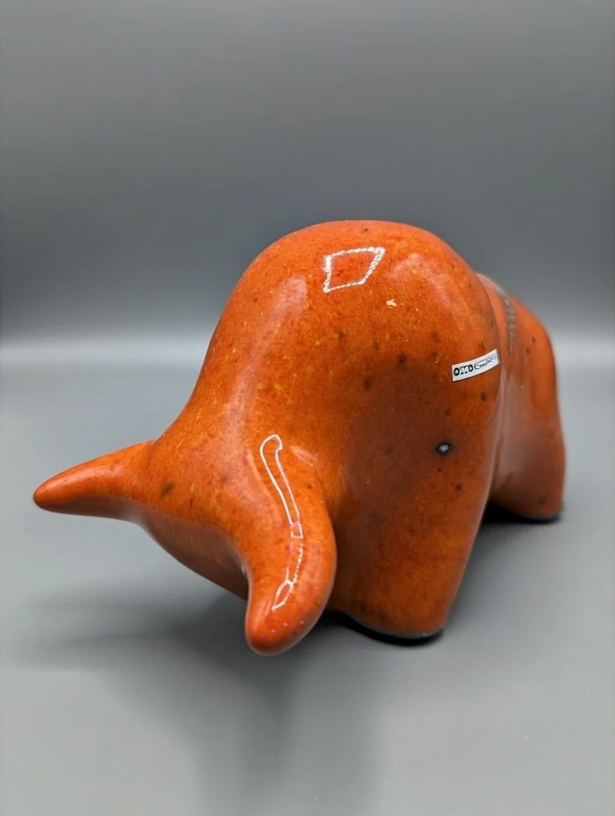 Otto Keramik Classic Ceramic Bull West German Pottery Fat Lava - Image 3