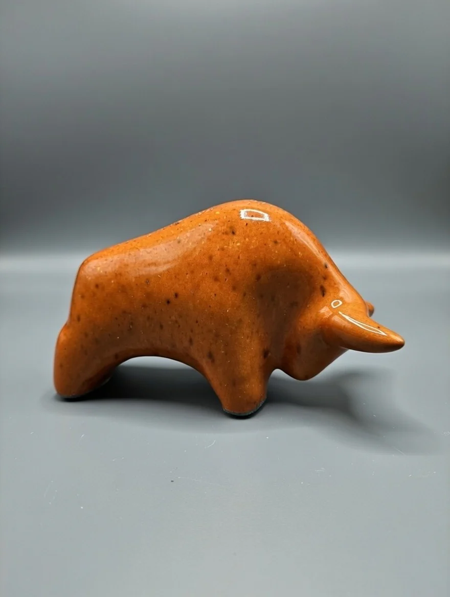 Otto Keramik Classic Ceramic Bull West German Pottery Fat Lava - Image 5