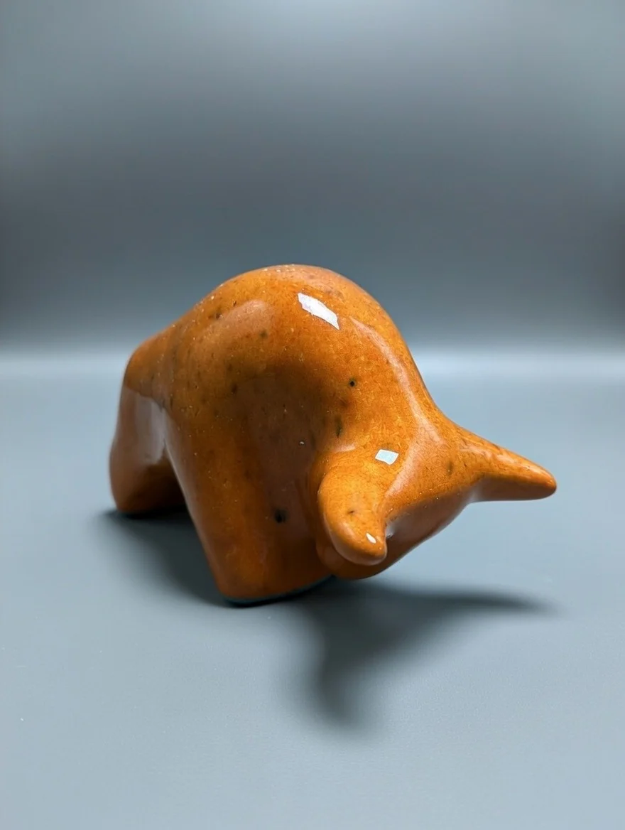 Otto Keramik Classic Ceramic Bull West German Pottery Fat Lava - Image 6