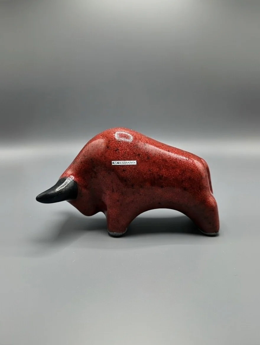 Otto Keramik Classic Ceramic Bull West German Pottery Fat Lava