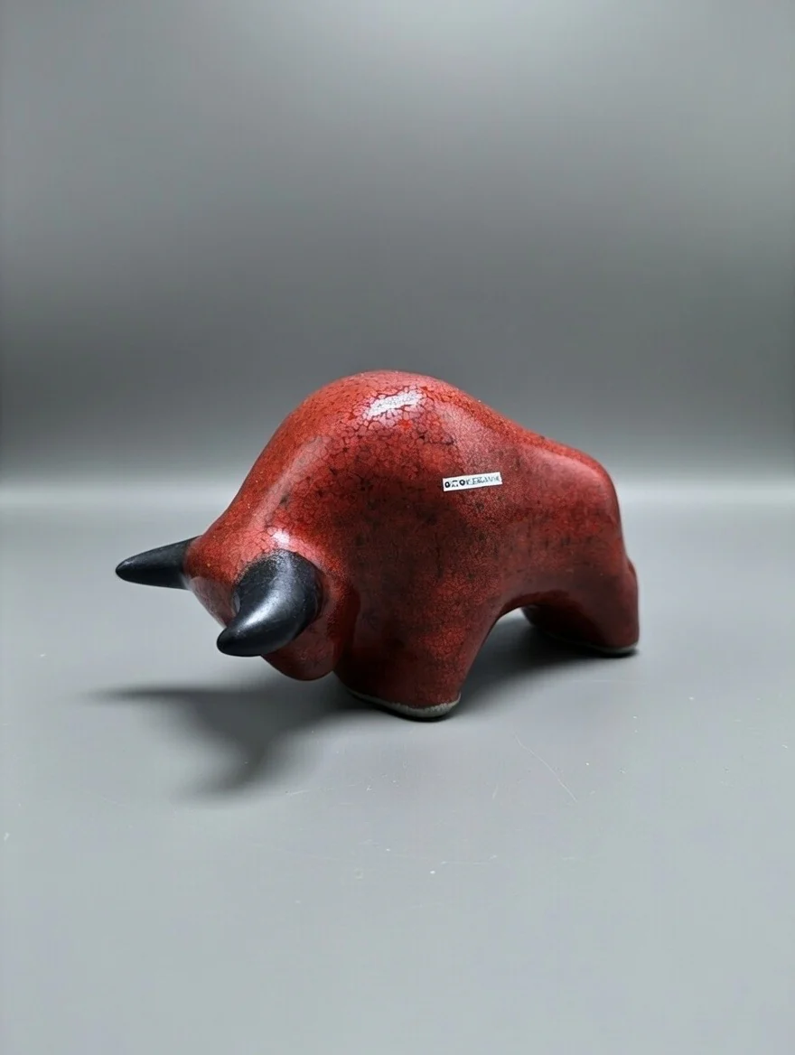 Otto Keramik Classic Ceramic Bull West German Pottery Fat Lava - Image 2