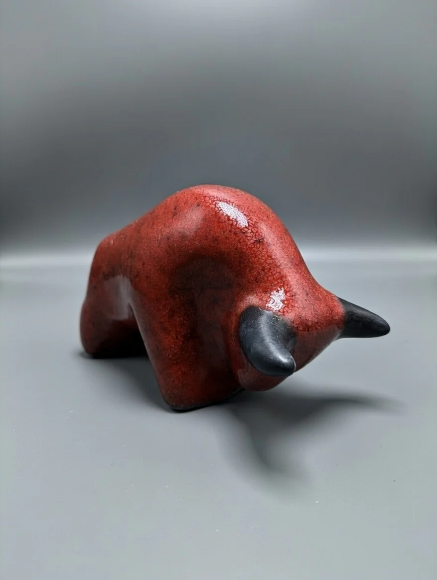 Otto Keramik Classic Ceramic Bull West German Pottery Fat Lava - Image 6