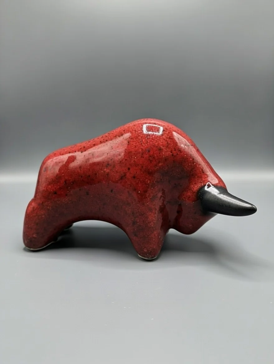 Otto Keramik Classic Ceramic Bull West German Pottery Fat Lava - Image 7