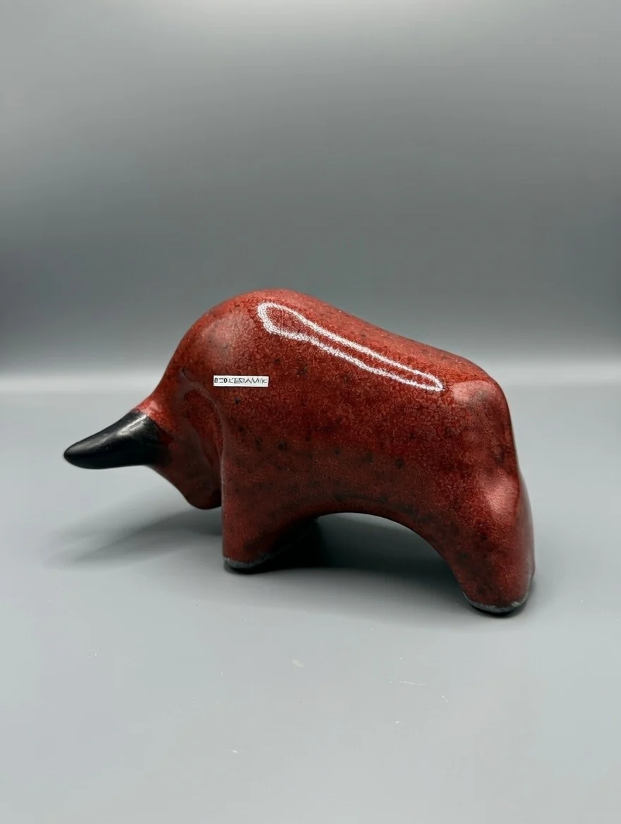 Otto Keramik Classic Ceramic Bull West German Pottery Fat Lava - Image 8