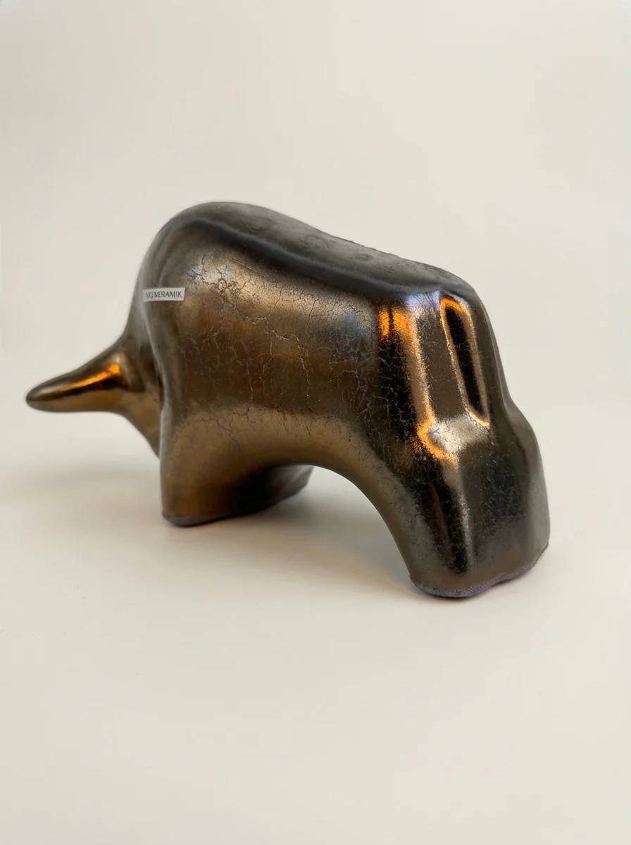 Otto Keramik Classic Ceramic Bull West German Pottery Fat Lava - Image 8