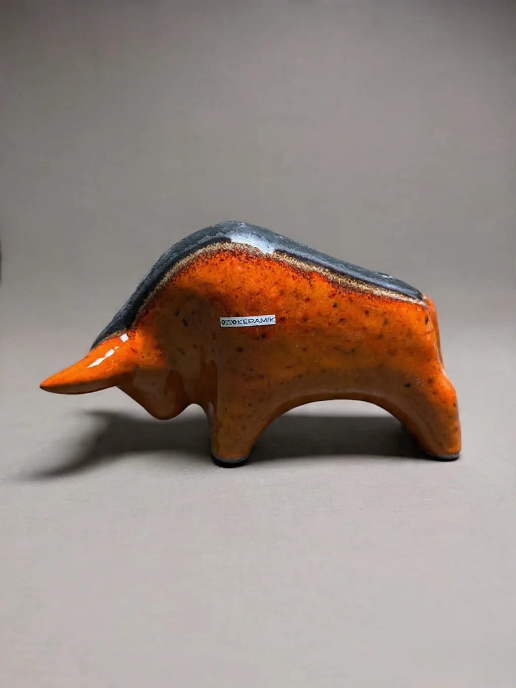 Otto Keramik Classic Ceramic Bull West German Pottery Fat Lava