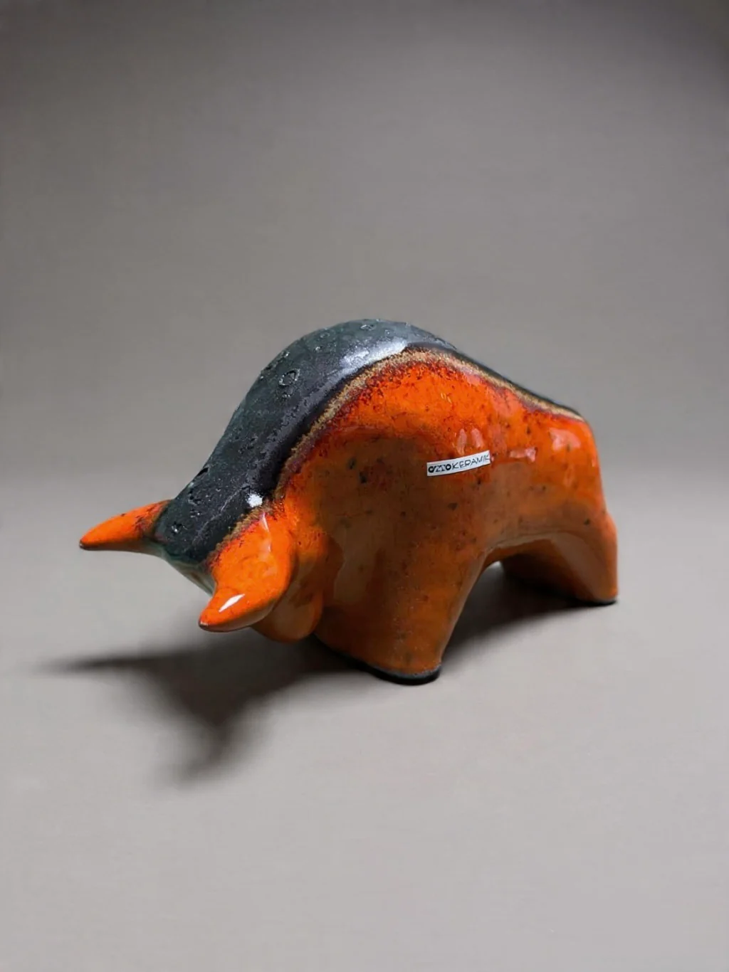 Otto Keramik Classic Ceramic Bull West German Pottery Fat Lava - Image 2