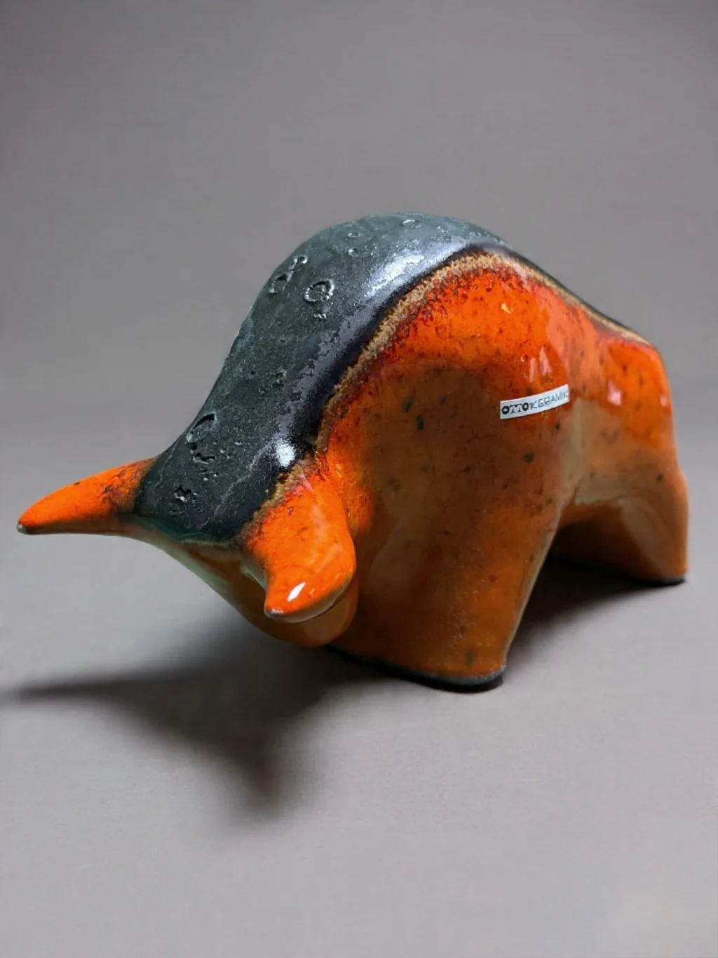 Otto Keramik Classic Ceramic Bull West German Pottery Fat Lava - Image 3